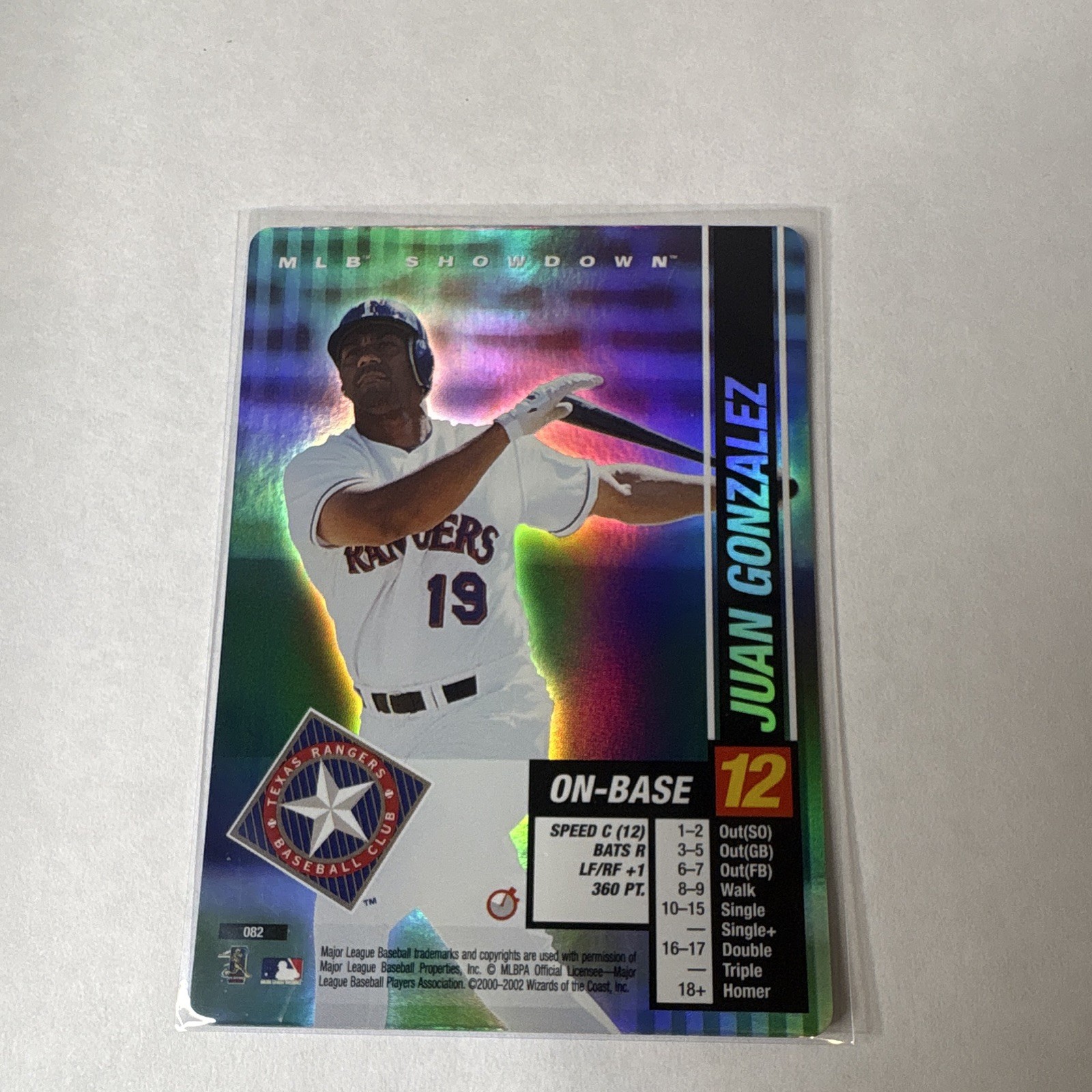 Wizards of the Coast 2002 MLB Showdown Trading Deadline Foil Juan Gonzalez #082