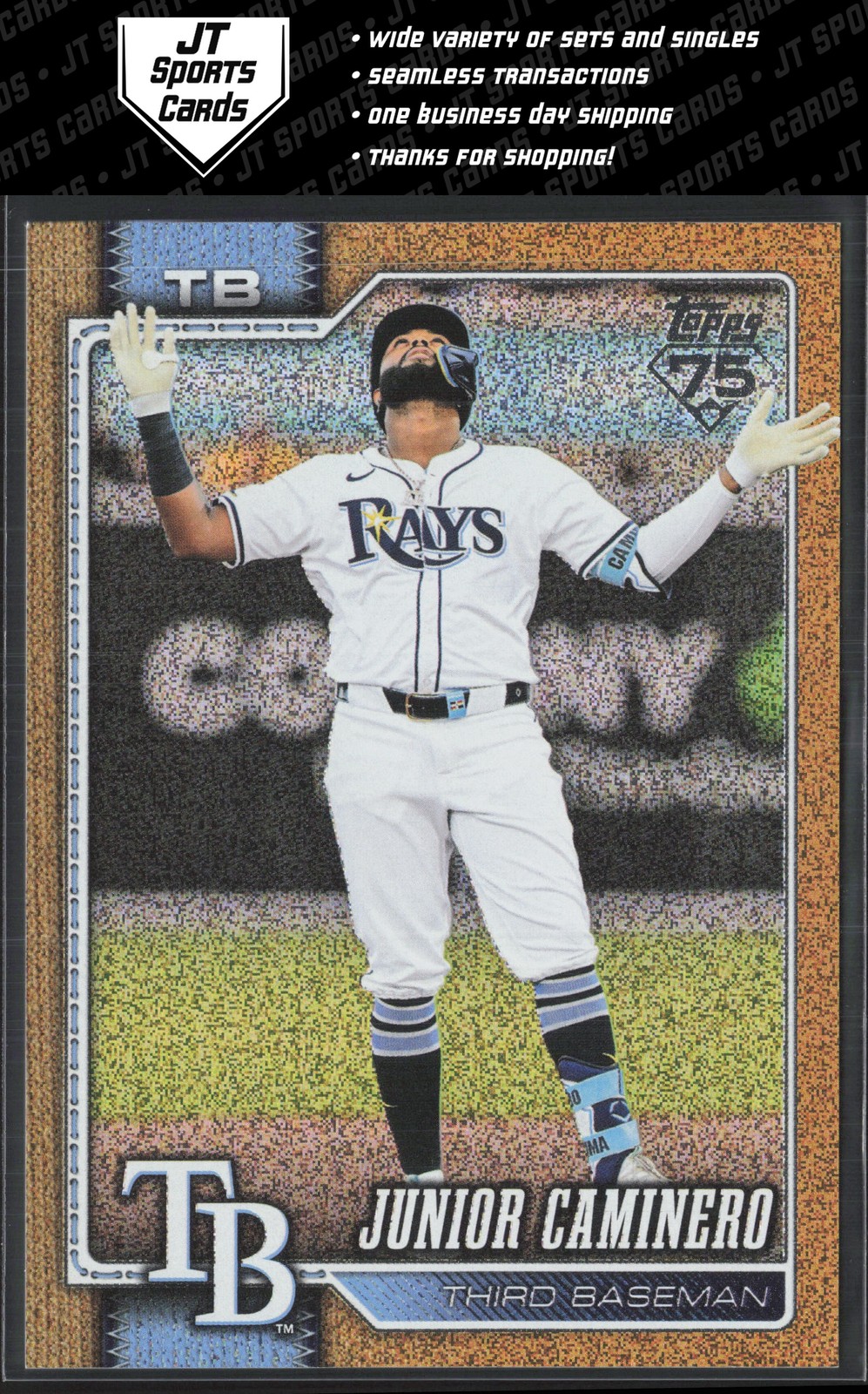 2026 Topps Junior Caminero 328 Gold Sandglitter Foil /50 Tampa Bay Rays