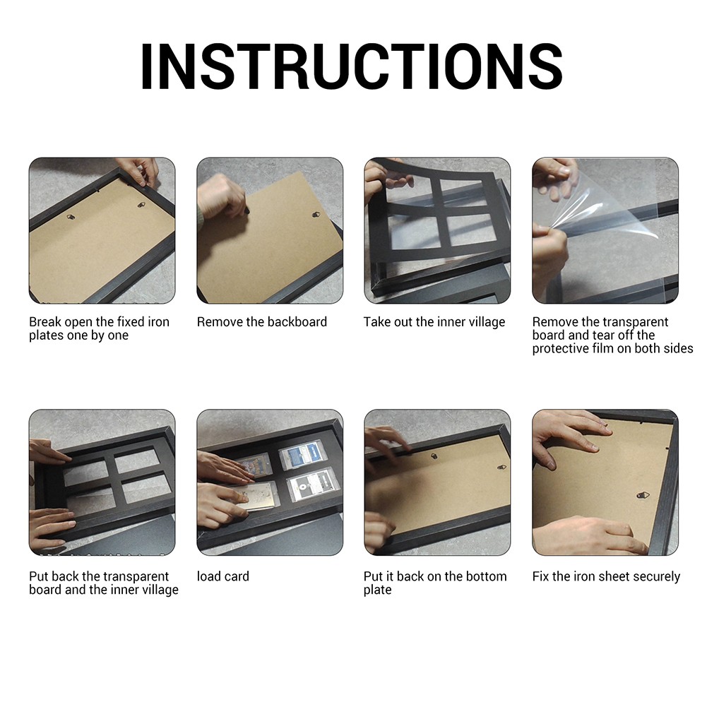 9-Grids Trading Card Display Frame,Wall Mount Baseball Trading Card Display Case