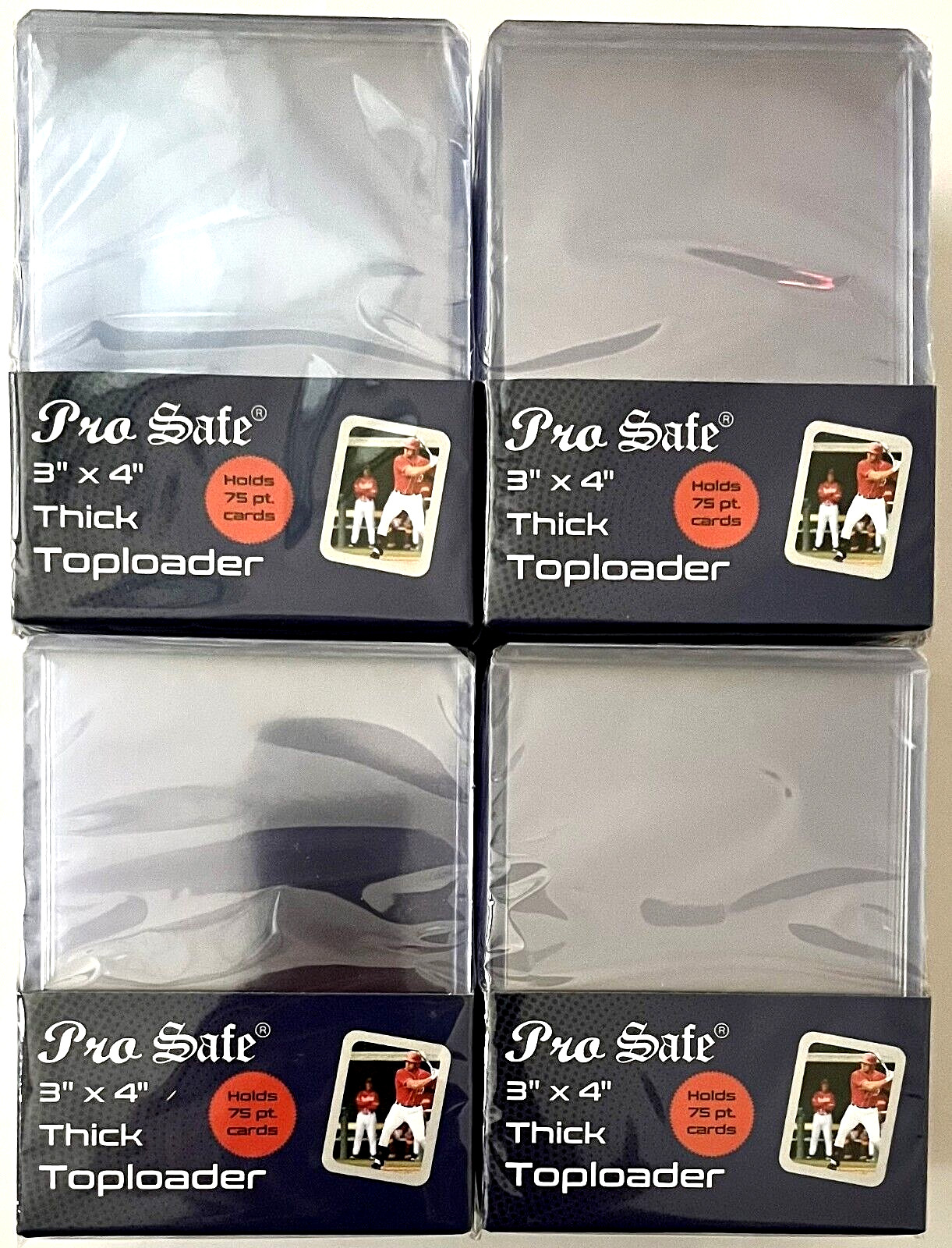 100 Thick Card 75pt Top Loaders 3×4 Toploaders, 4 pack Top Loader (Toploaders)
