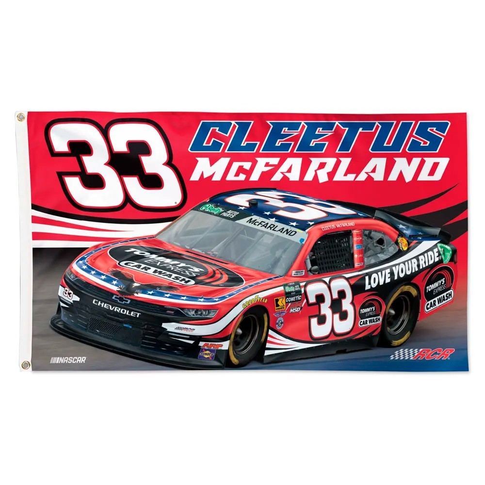 Cleetus McFarland #33 Your Ride Nascar Car Racing 3×5 FT Flag Wall Decore Banner