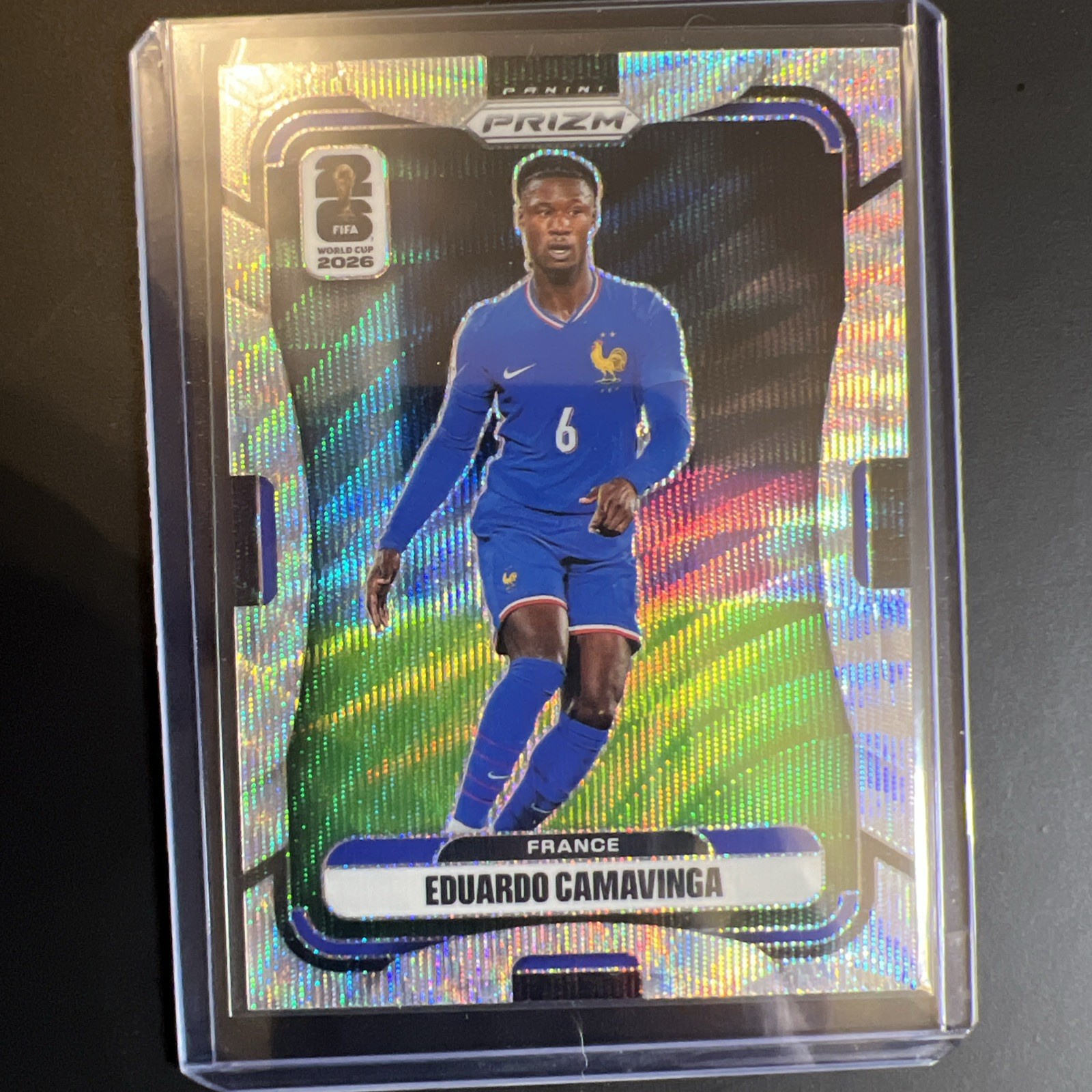 2026 Panini Prizm FIFA World Cup Silver Wave #23 Eduardo Camavinga France