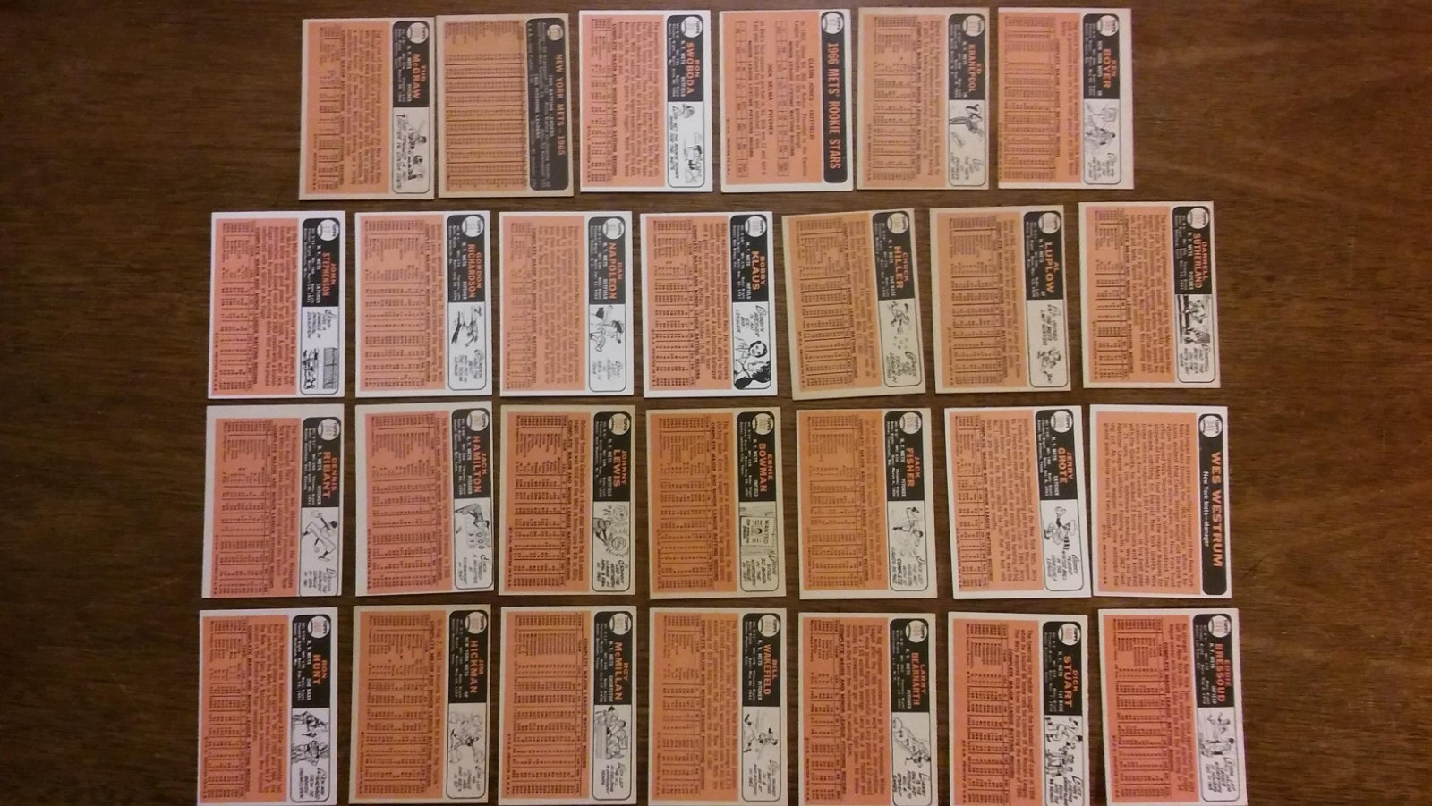 NEW YORK METS 1966 TOPPS TEAM SET (27) SERIES 1-6 TUG MCGRAW, EX/EX+/EXM
