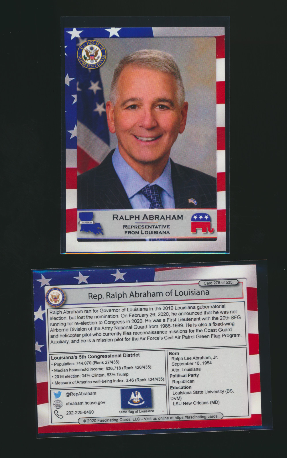 2020 United States Congress Fascinating Cards Louisiana Ralph Abraham #278