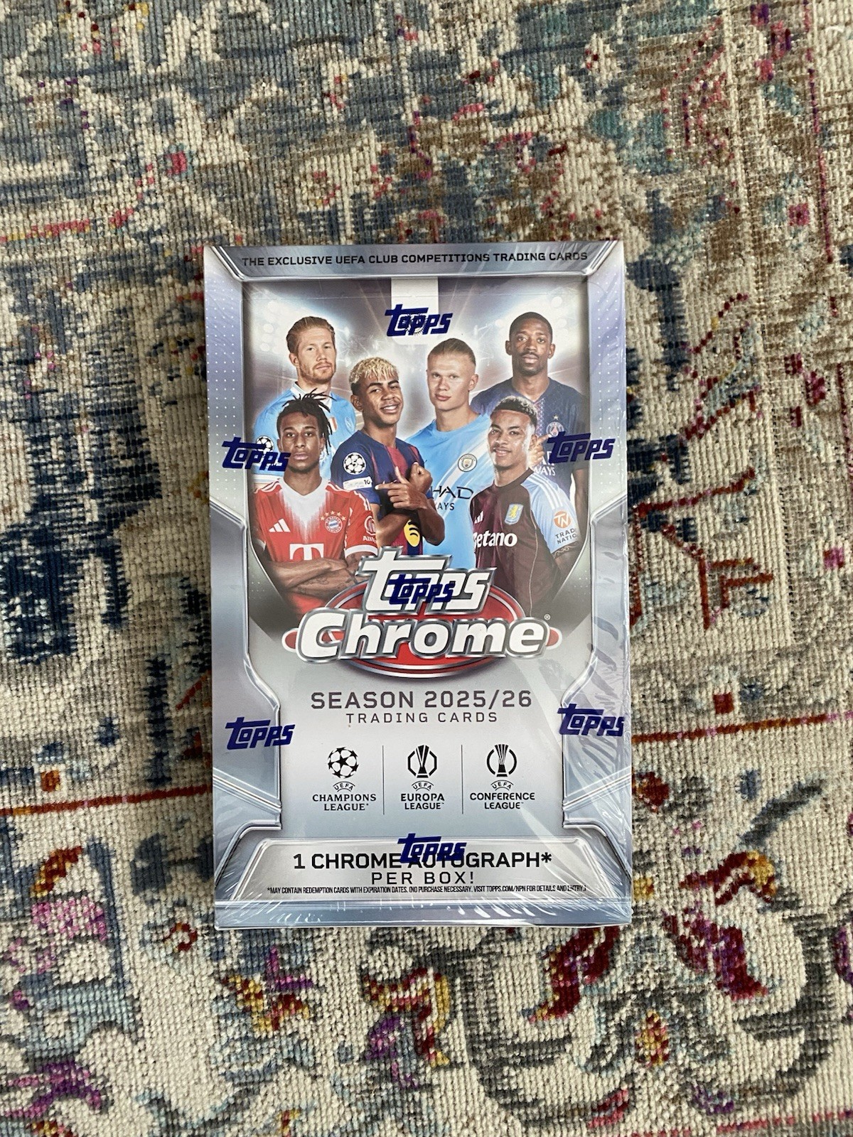 2025-26 Topps Chrome UEFA Club Competitions Factory Sealed Hobby Box IN HAND QTY