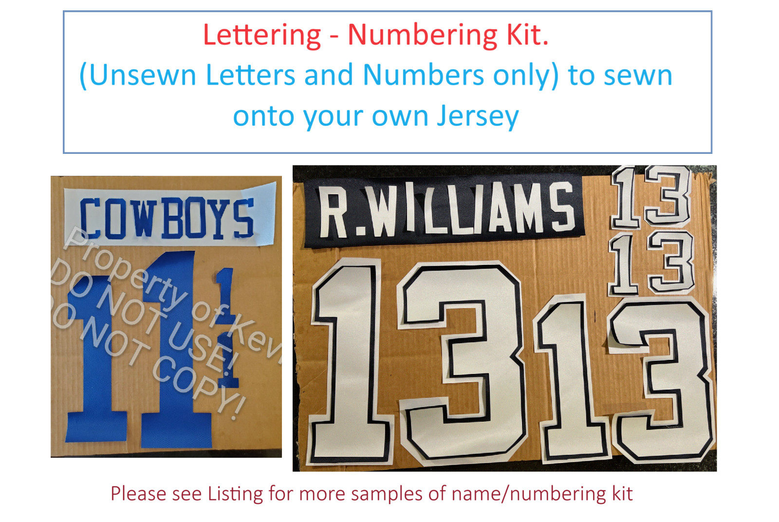 Dallas Cowboys Lettering Number Custom Kit UNSEWN ANY Year Name for your Jersey