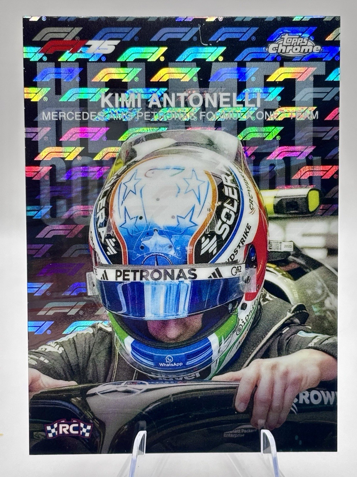 2025 Topps Chrome Formula 1 LOGOFRACTOR Helmet Collection Complete Set