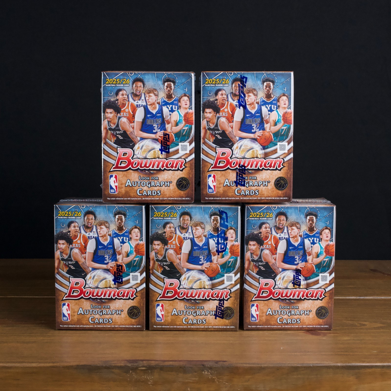 New 2025-26 Topps Bowman Basketball Factory Sealed Value Blaster Box LOT OF 5