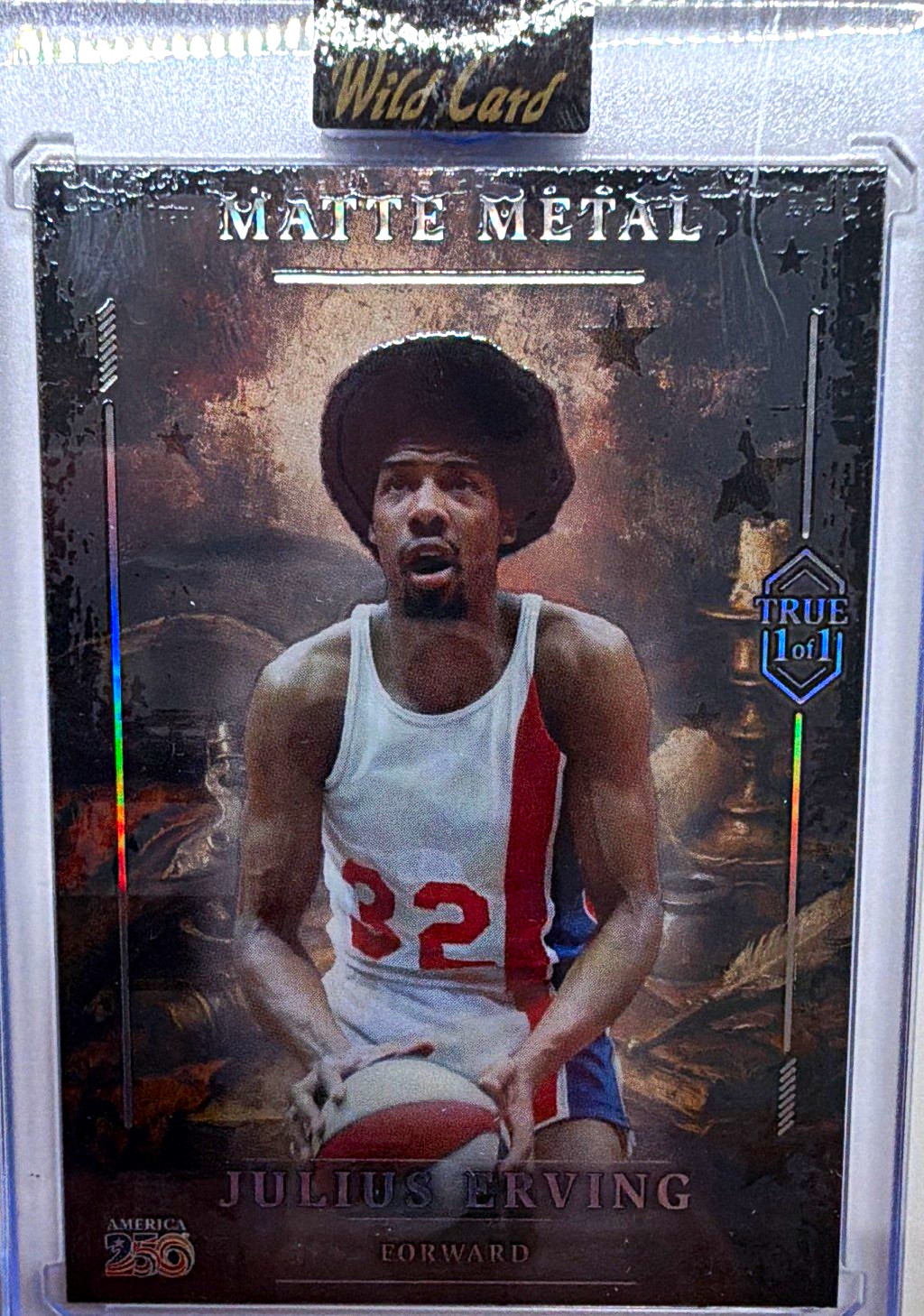 Wild Card 2026 Matte Metal Julius Erving America 250 True 1/1 MM250T1ORb4-JE