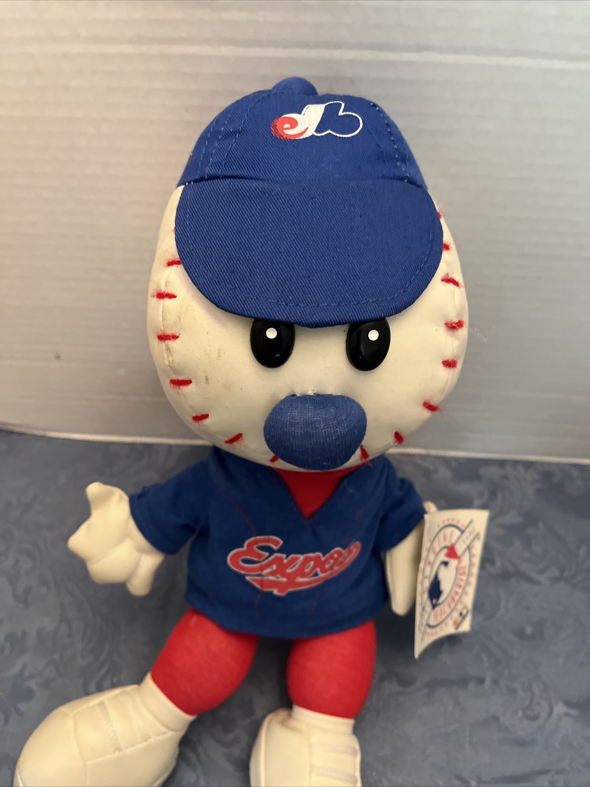 VINTAGE Nanco MLB Baseball Expos Mr Baseball Mascot Plush Stuffed Figure Toy