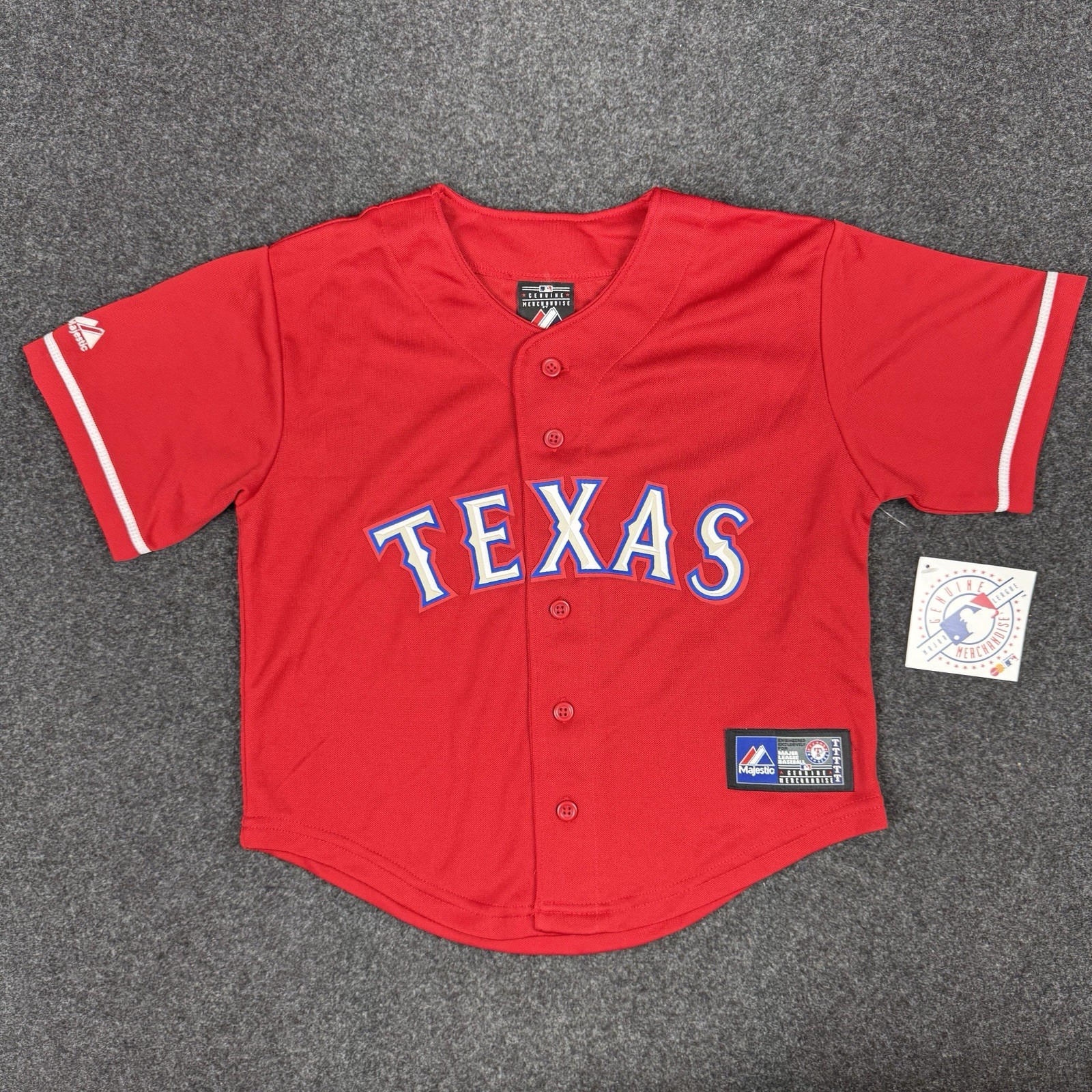 Youth Kids Texas Rangers Jersey Majestic Medium 5/6 Red Baseball MLB New W/ Tags