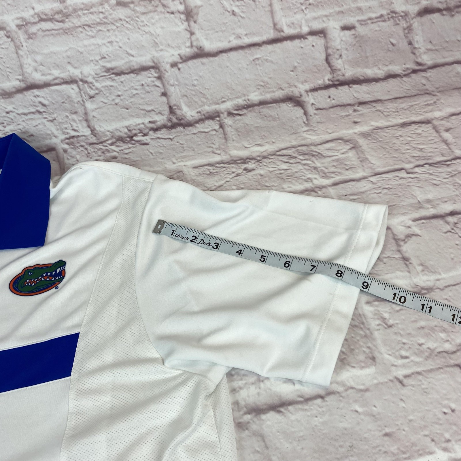 Florida Gators Shirt Mens Large White Blue NCAA Football Nike Dri-FIT Polo