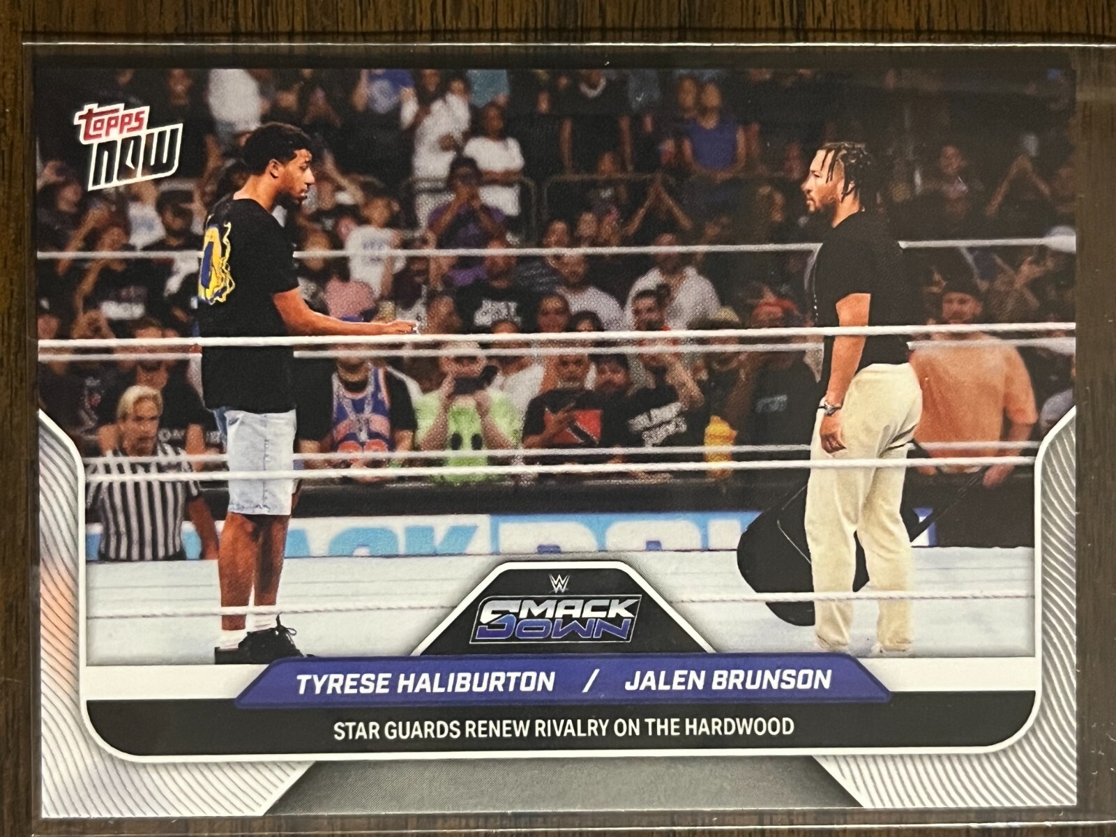 2025 Topps Now WWE #THJB Tyrese Haliburton Pacers Jalen Brunson Knicks SmackDown