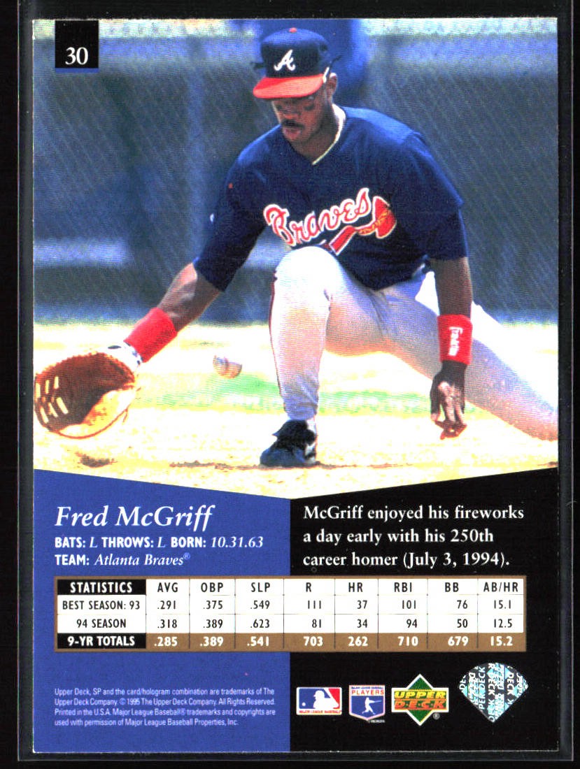 1995 SP #30 Fred McGriff Superbafoil