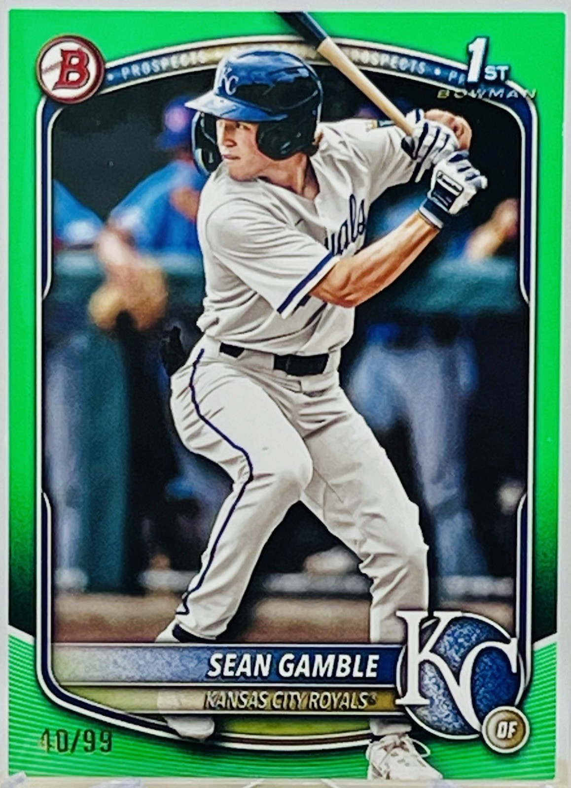2025 Bowman Draft Green Border #BD-178 Sean Gamble RC /99 KC Royals