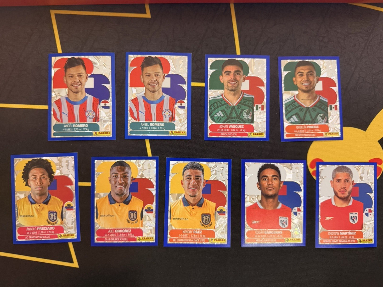 Panini 2026 World Cup Blue Crumple Stickers Panama, Mexico, Ecuador, Paraguay