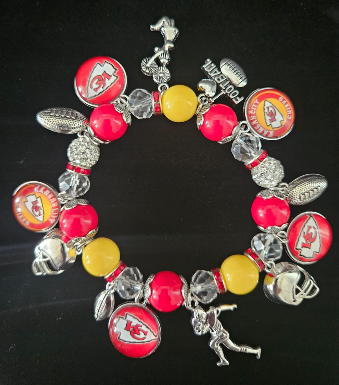 Kansas City Chiefs NFL Adjustable Charm Bracelet Bangles FREE Shipping!!! (3)