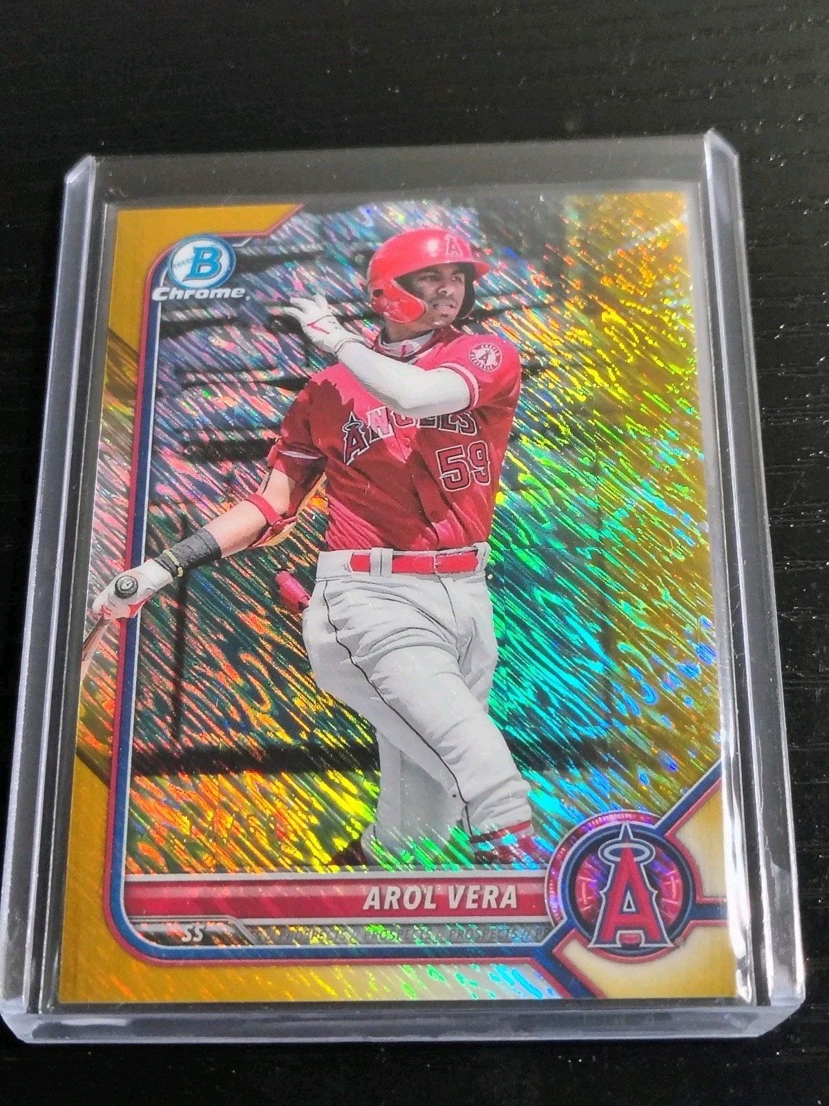 2022 Bowman Chrome Prospects Arol Vera #BCP-101 Gold Shimmer Refractor /50 SP