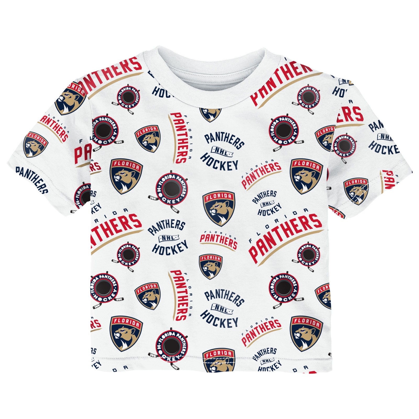 Toddler Outerstuff White Florida Panthers Run Down All-Over-Print T-Shirt