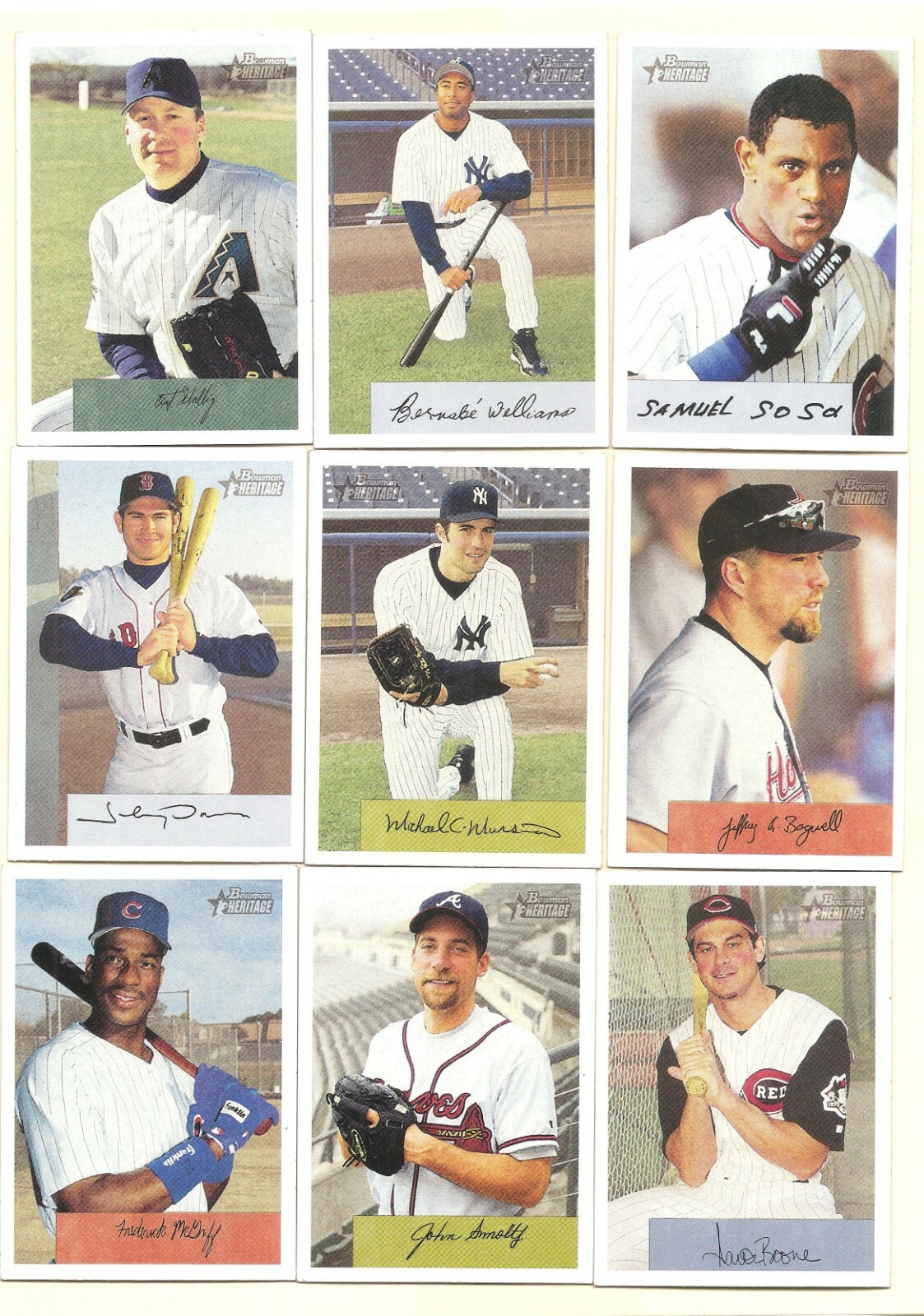 90 Assorted 2002 Bowman Heritage as shown