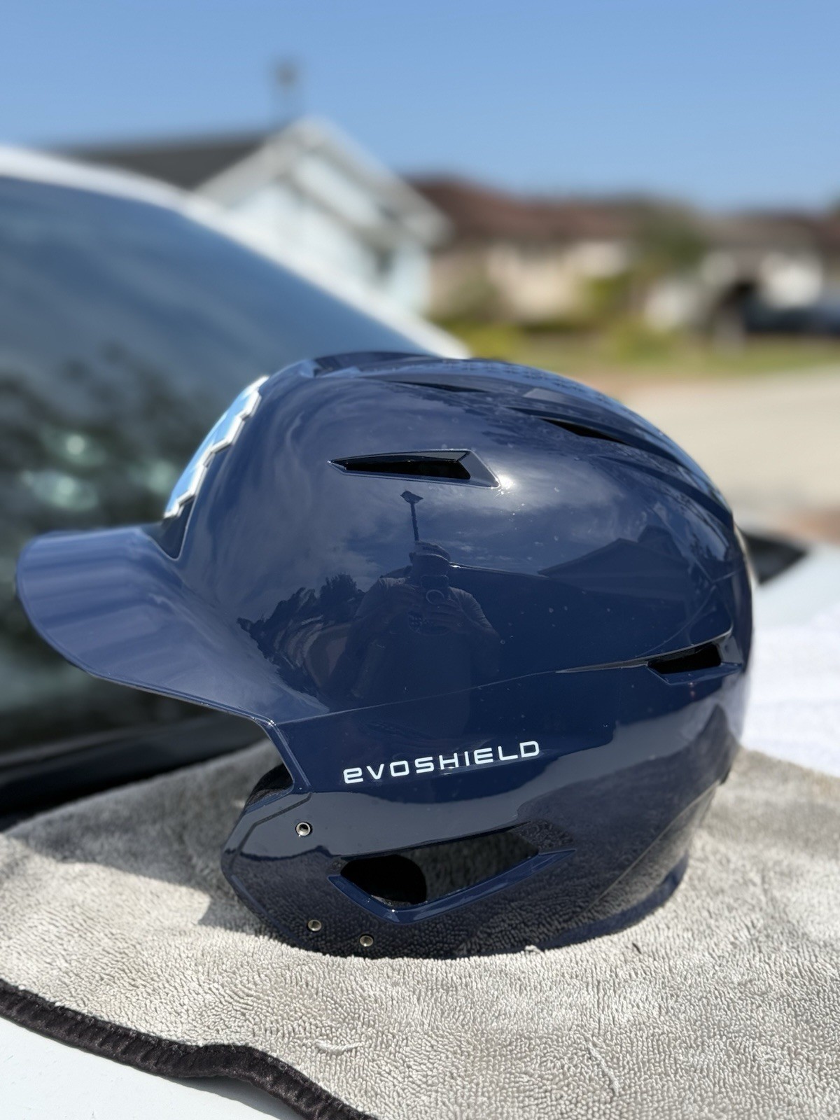 UNC NORTH CAROLINA TARHEELS COLLEGE WORLD SERIES CUSTOM EVOSHIELD BATTING HELMET