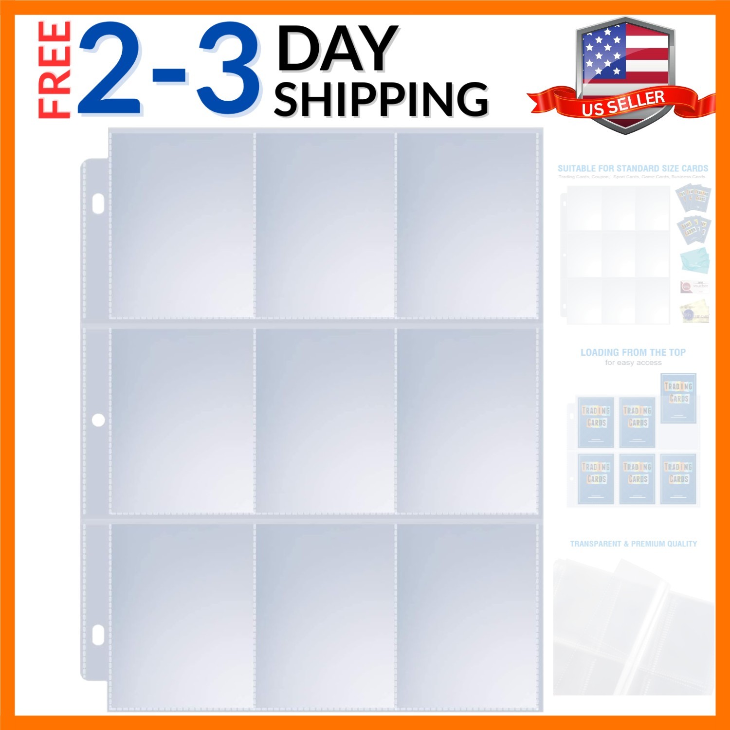 120 Pack 9 Pocket Page Protectors, Single Sided Trading Card Sleeves for 3 Ri…