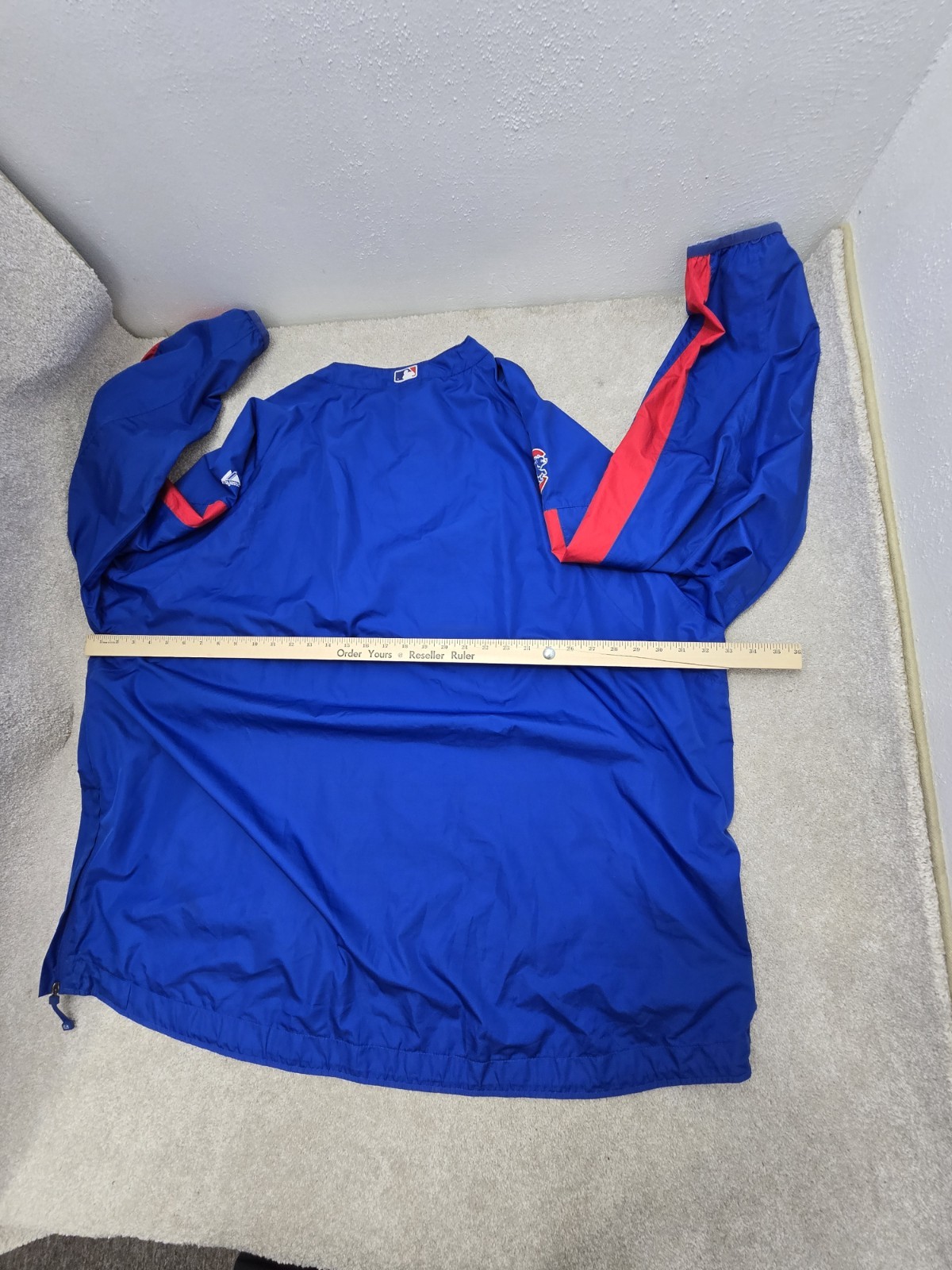 majestic chicago cubs windbreaker 5 XL 1/4 zip Pullover blue water repellent