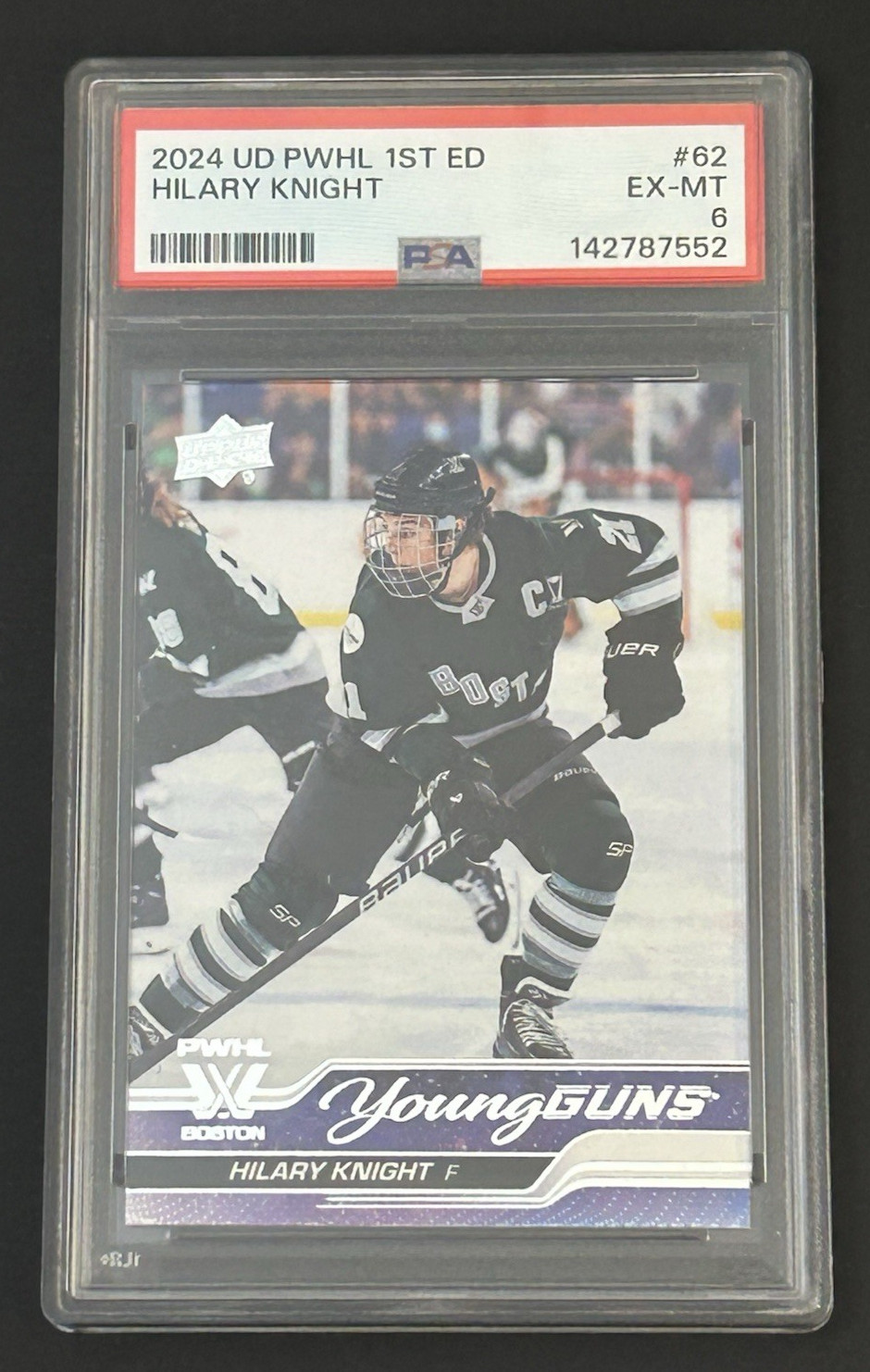 2024 UD PWHL First Edition YOUNG GUNS Rookie RC #62 – HILARY KNIGHT – PSA 6