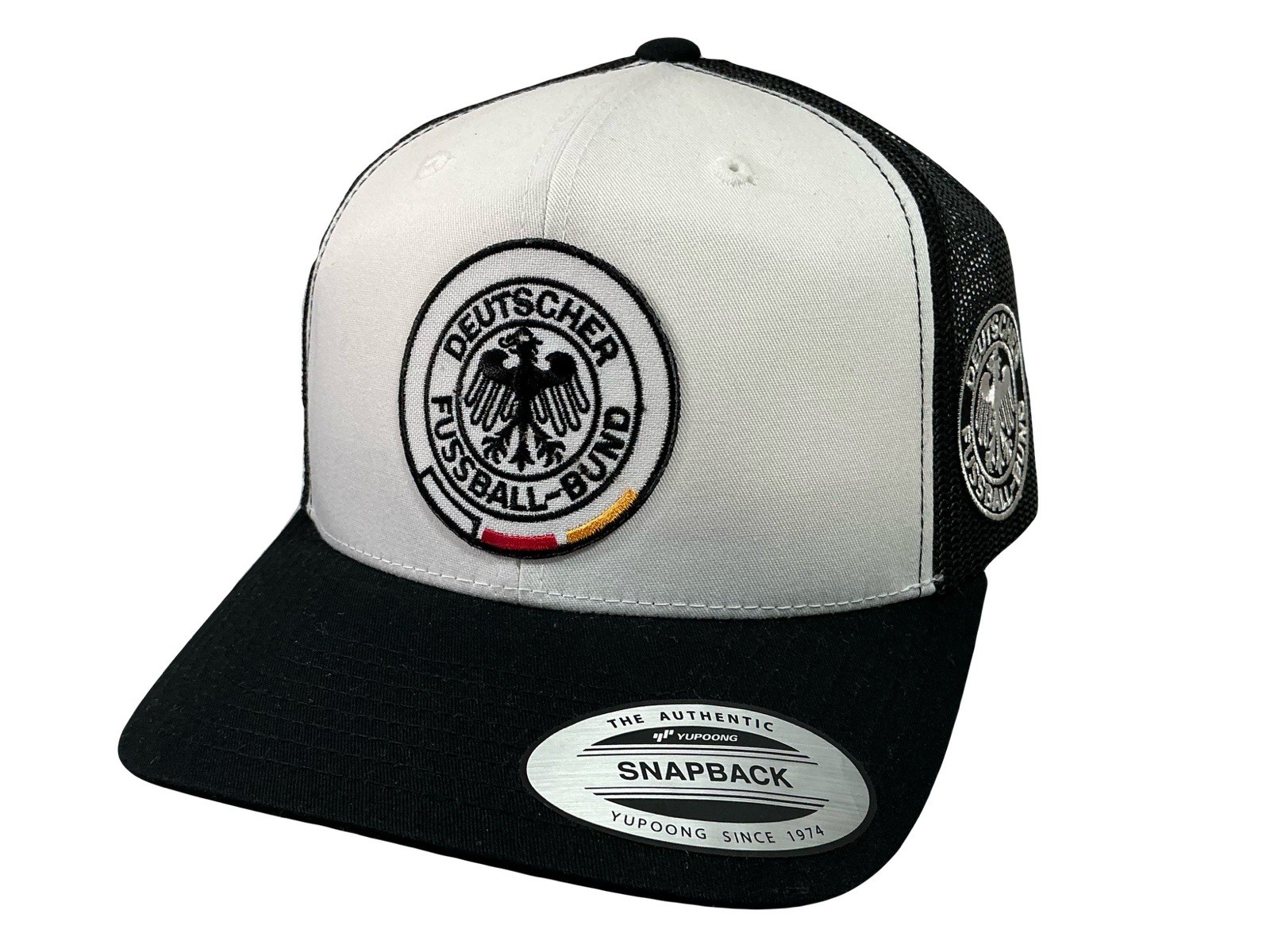 DEUTSCHER FUSSBALL HAT WHITE BLACK MESH GERMANY SOCCER HAT