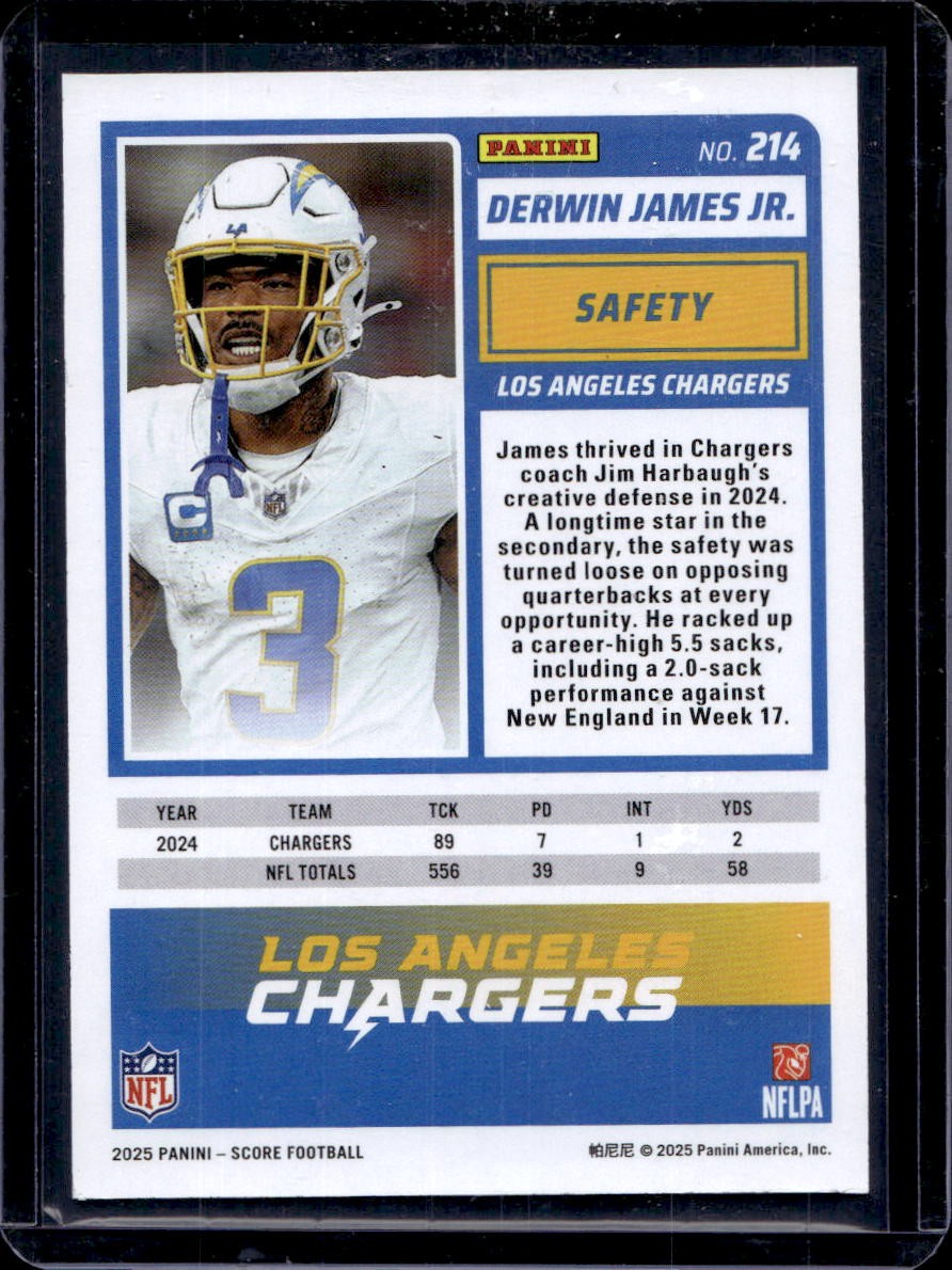 Derwin James Jr. 2025 Score #214 Electric /99