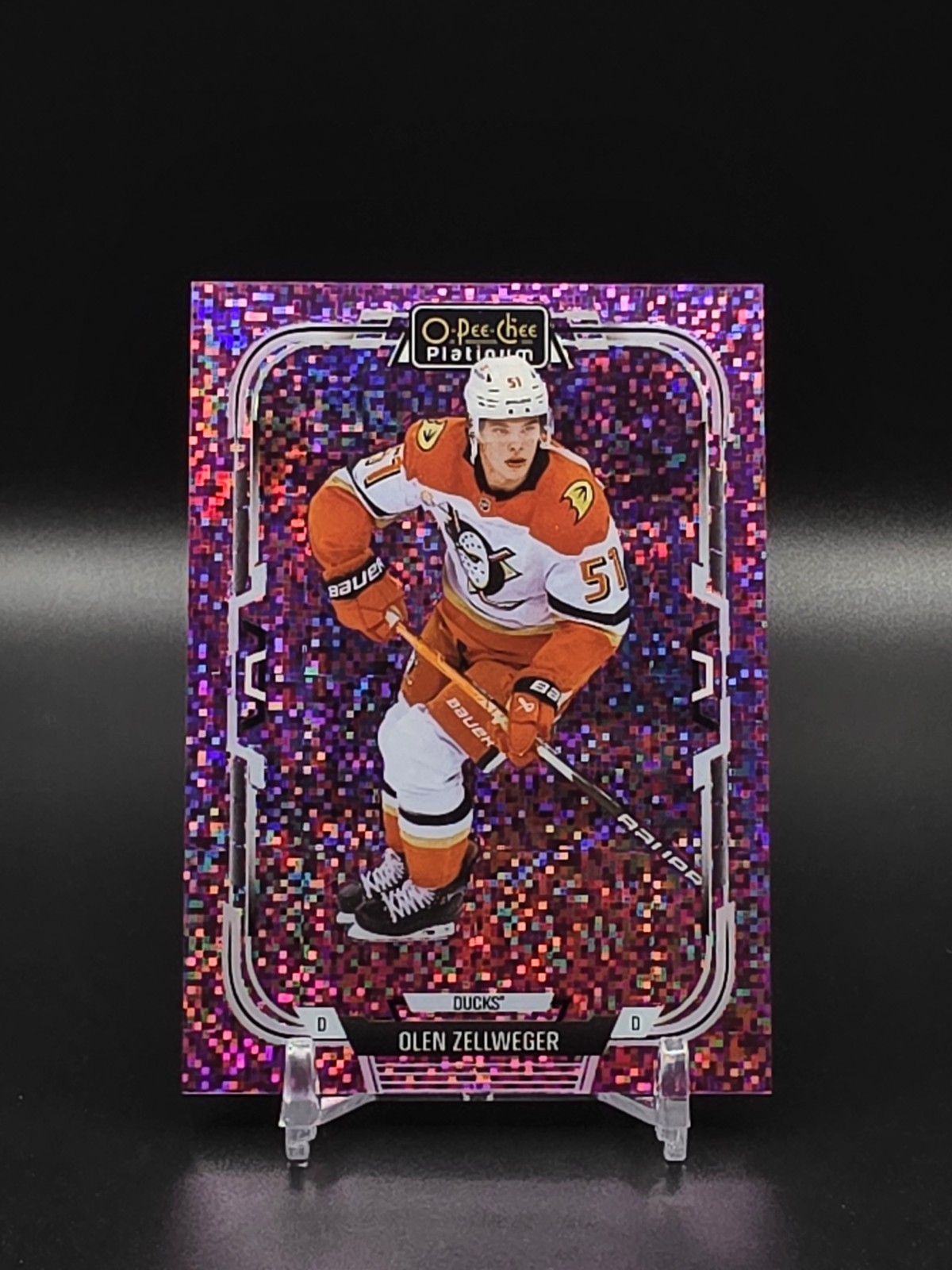 2025-26 OPC Platinum Olen Zellweger #121 Violet Pixels /299 Ducks