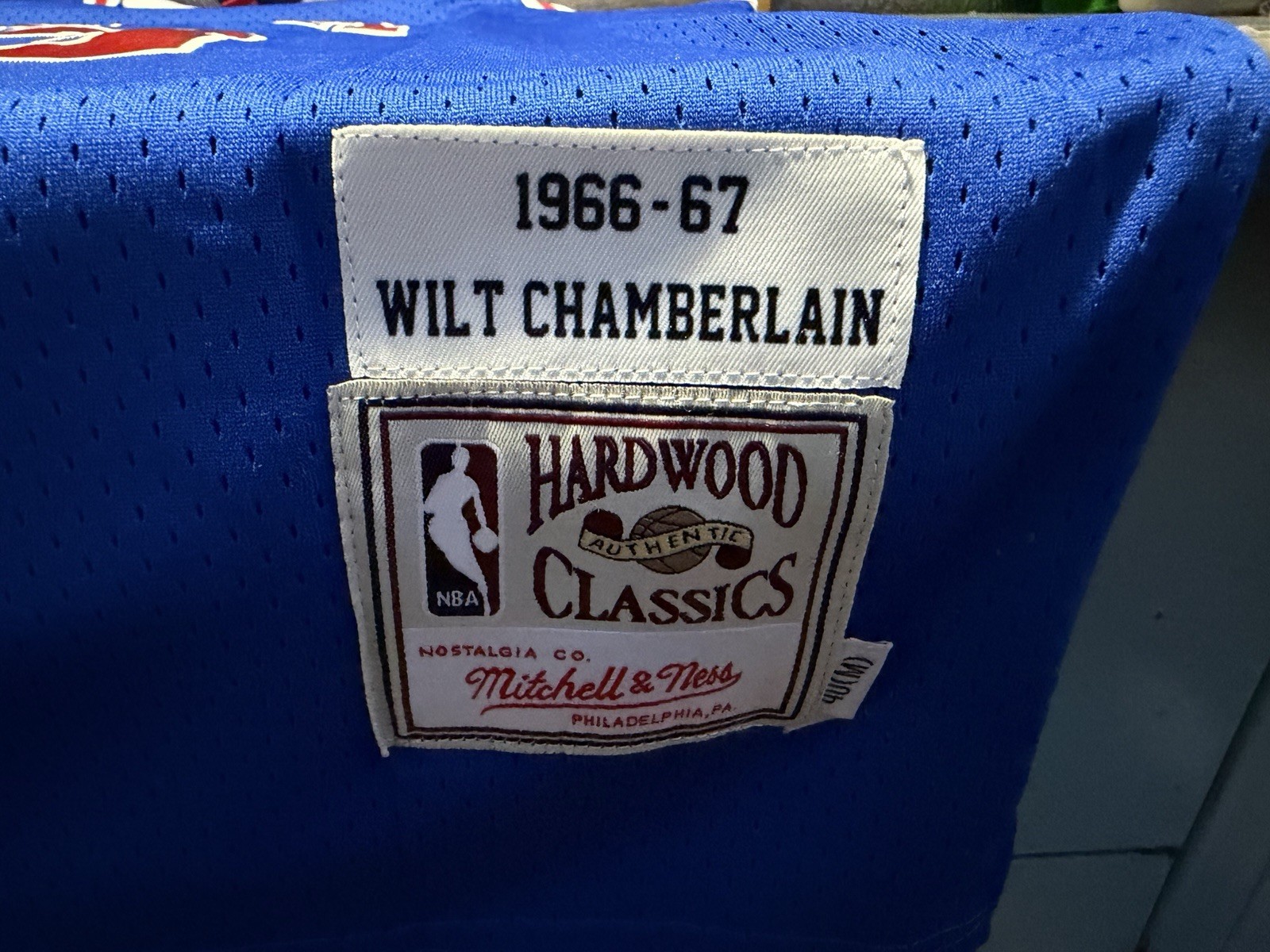 NWT Mitchell & Ness Wilt Chamberlain Philadelphia Sixers 76ers Jersey Size M