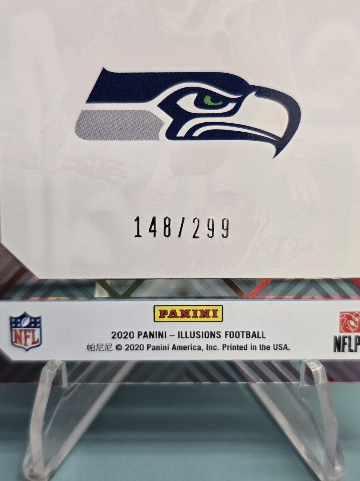 2020 Panini Illusions DK Metcalf #4 Clear Shots Light Blue /299 Seattle Seahawks