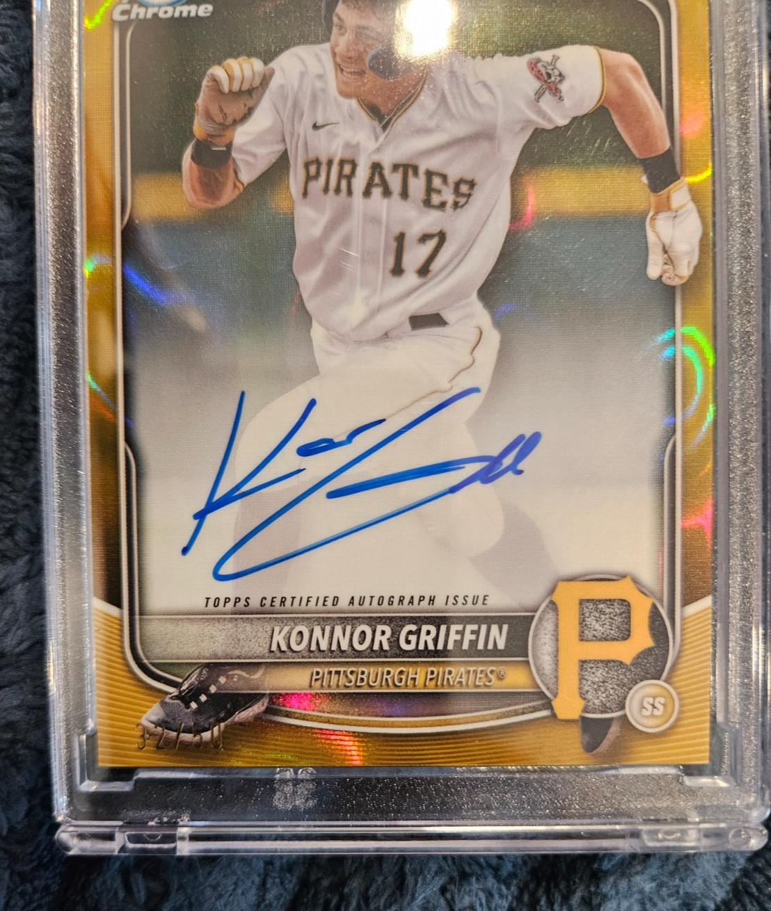 2025 Bowman Chrome Prospect Konnor Griffin Gold Lava Auto /50 – #CPA-KG Pirates
