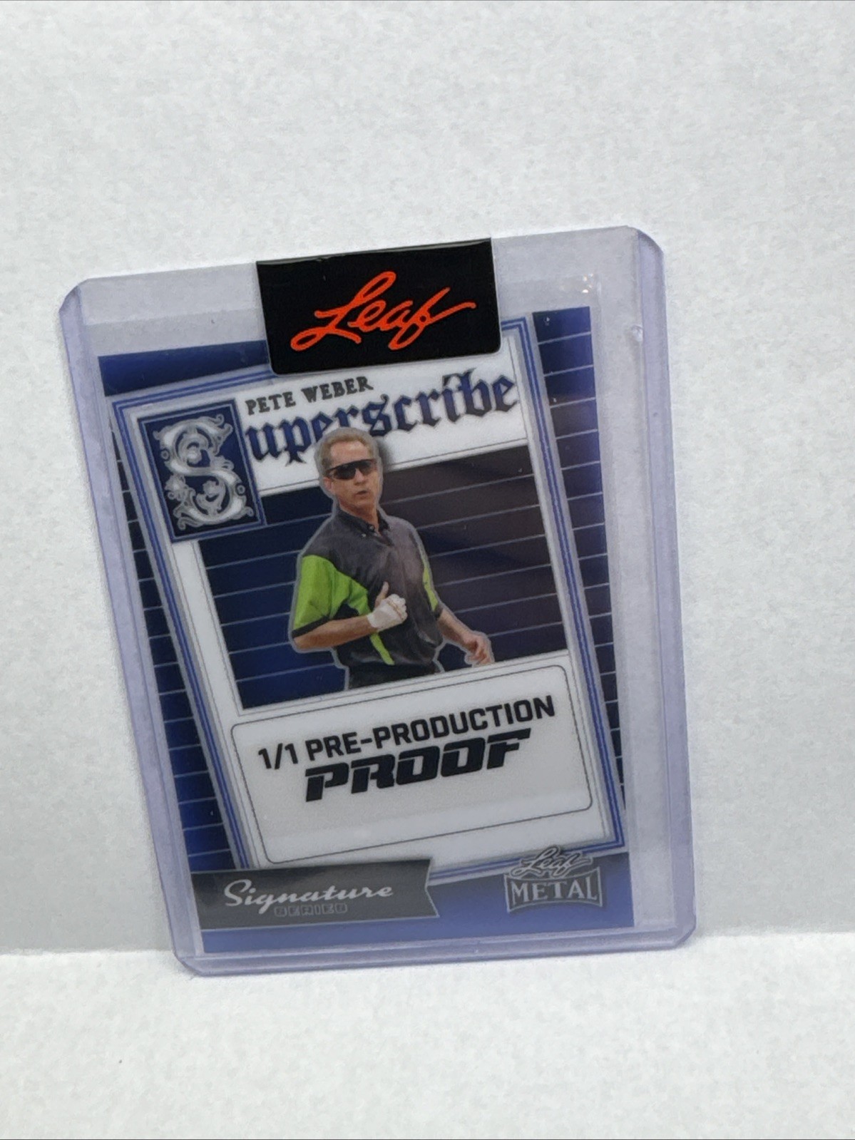 2024 Leaf Metal PBA Pete Weber Clear Light Blue Pre-Production Proof 1/1