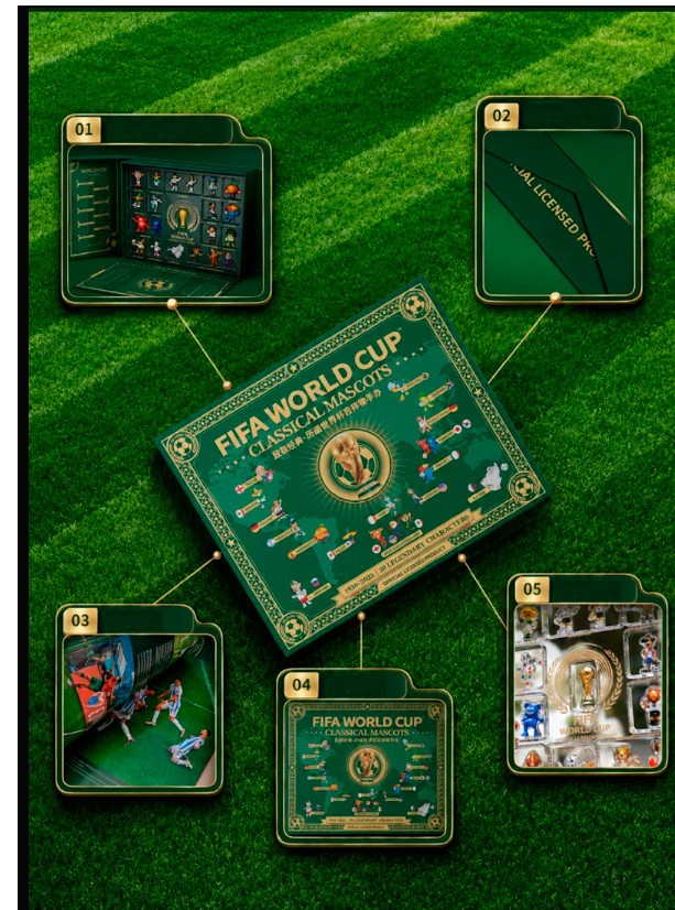 2026 World Cup Past Mascots Figurine Gift Box Football Collectible Gift Set