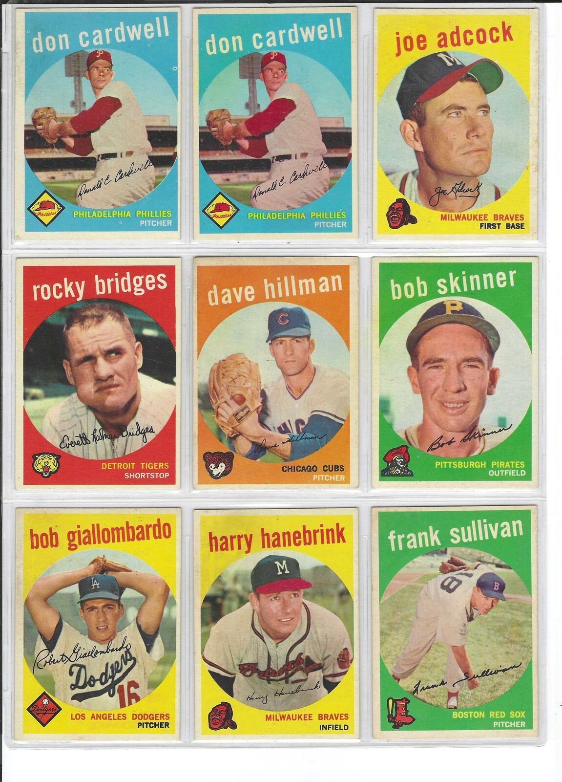 1959 TOPPS BASEBALL CARD SINGLES (205-323) $1.50+ w/ discount
