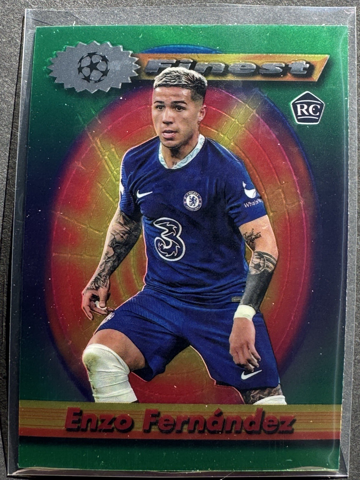 2022-23 Topps Finest Flashbacks Enzo Fernandez #5 RC Rookie Chelsea