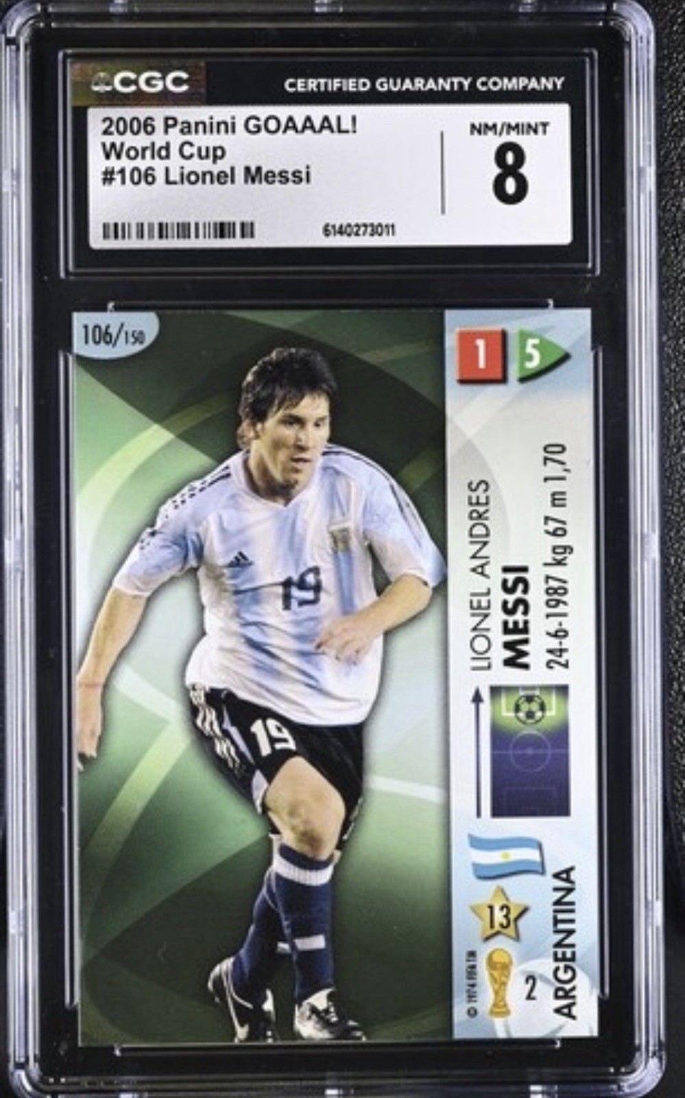 2006 LIONEL MESSI ROOKIE Panini GOAAAL! World Cup RC Rare