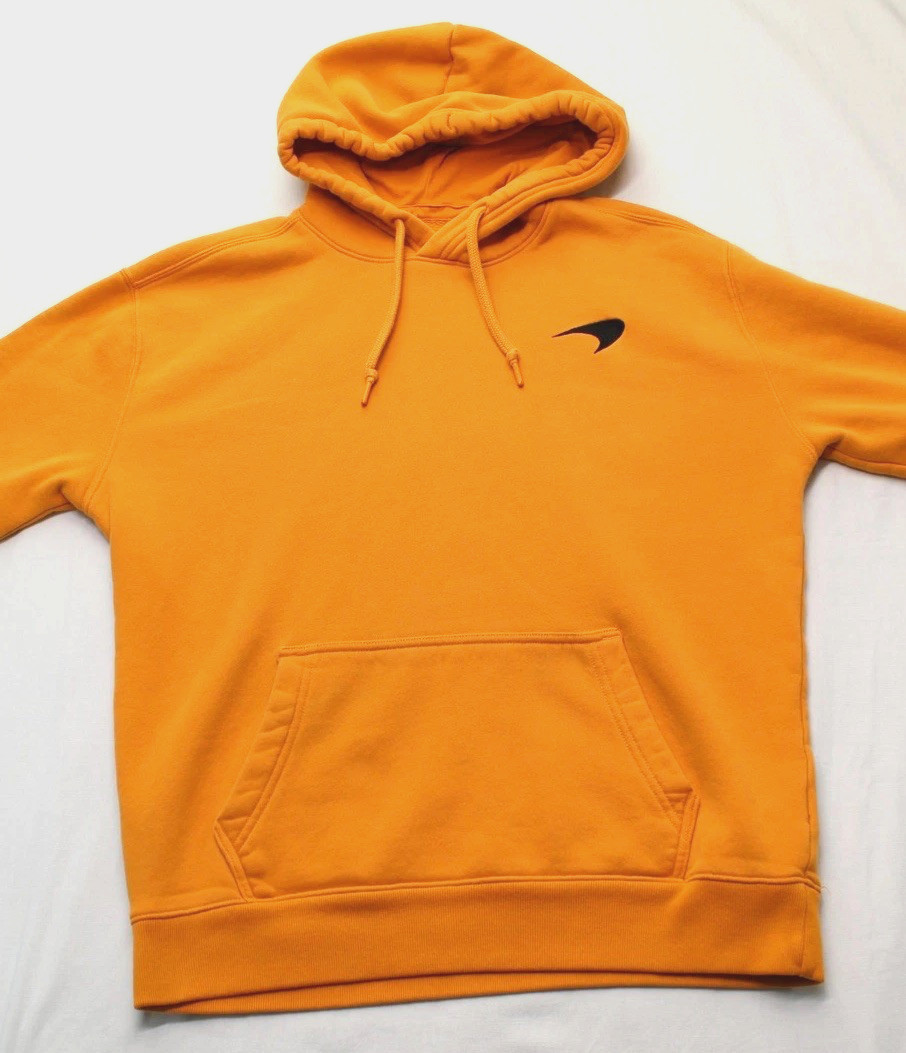 McLaren Hoodie Sweatshirt Mens Medium Orange Formula 1 Team Racing Hollister