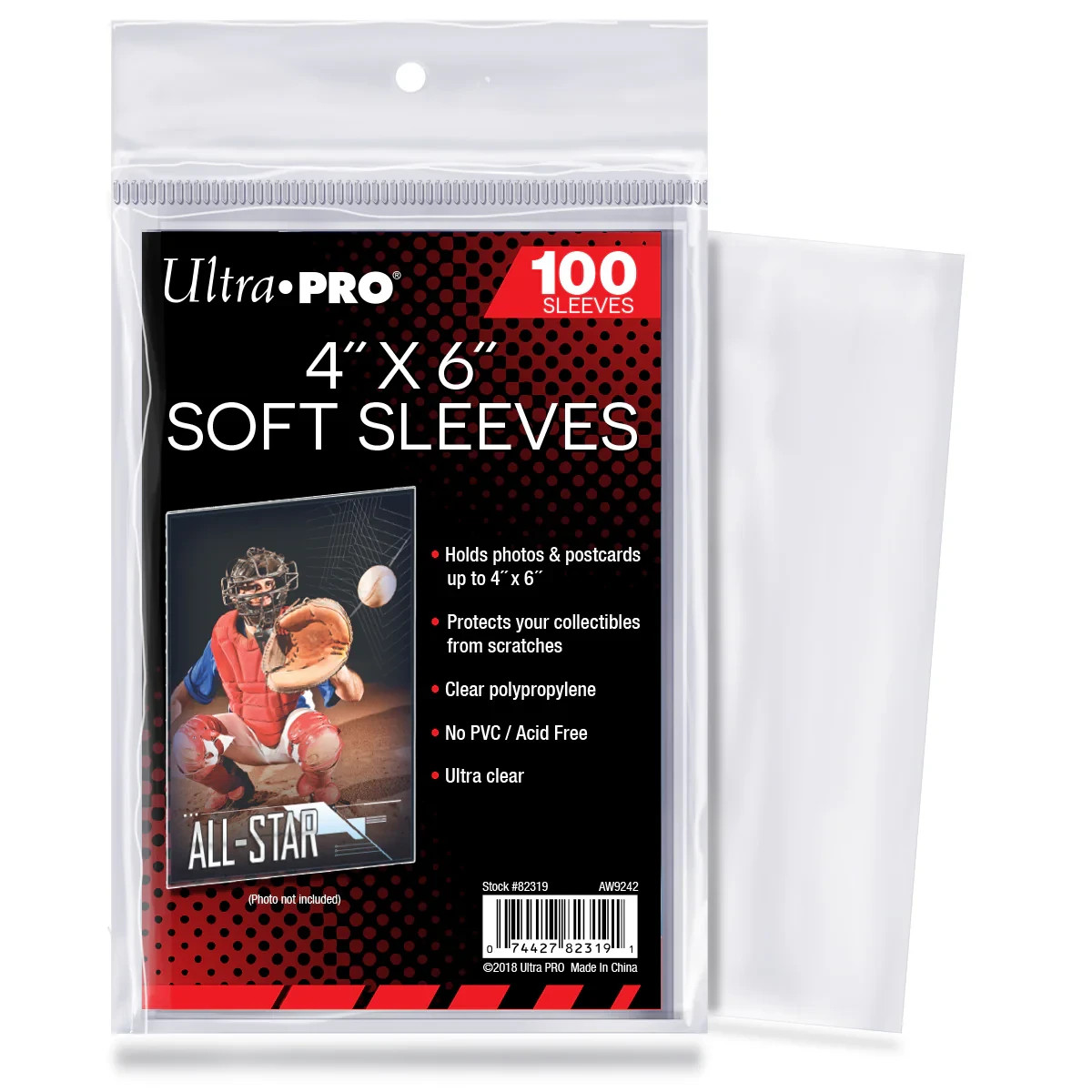 (100-Pack) Ultra Pro 4″ x 6″ Soft Sleeves For Photos, Cards, Postcards Acid Free