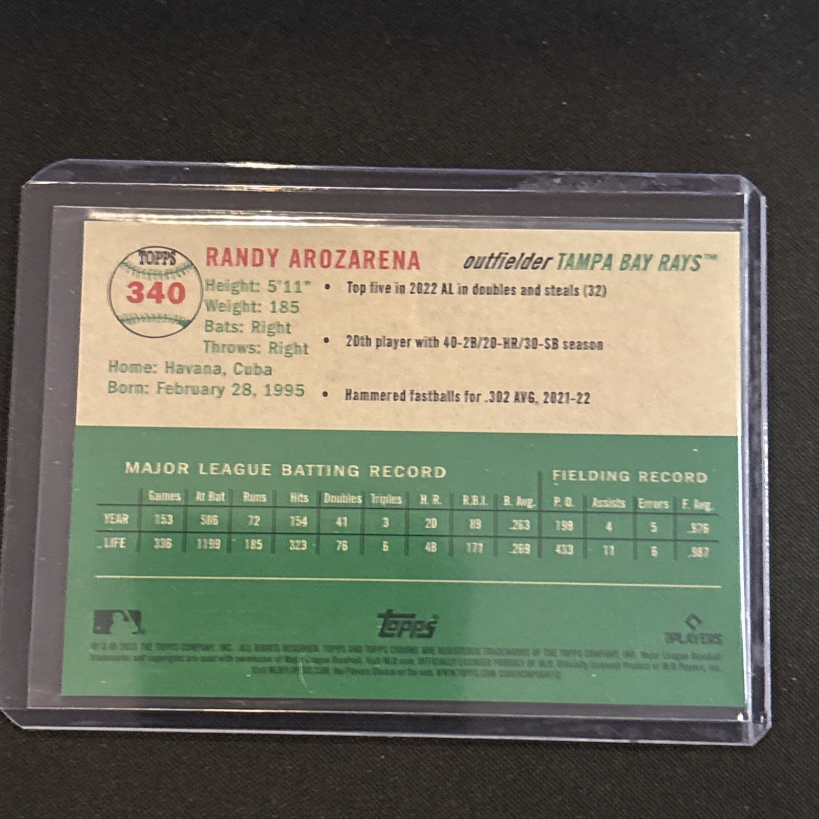 🔥Randy Arozarena 2023 Topps Chrome Platinum Anniversary #340 Logo 136/499
