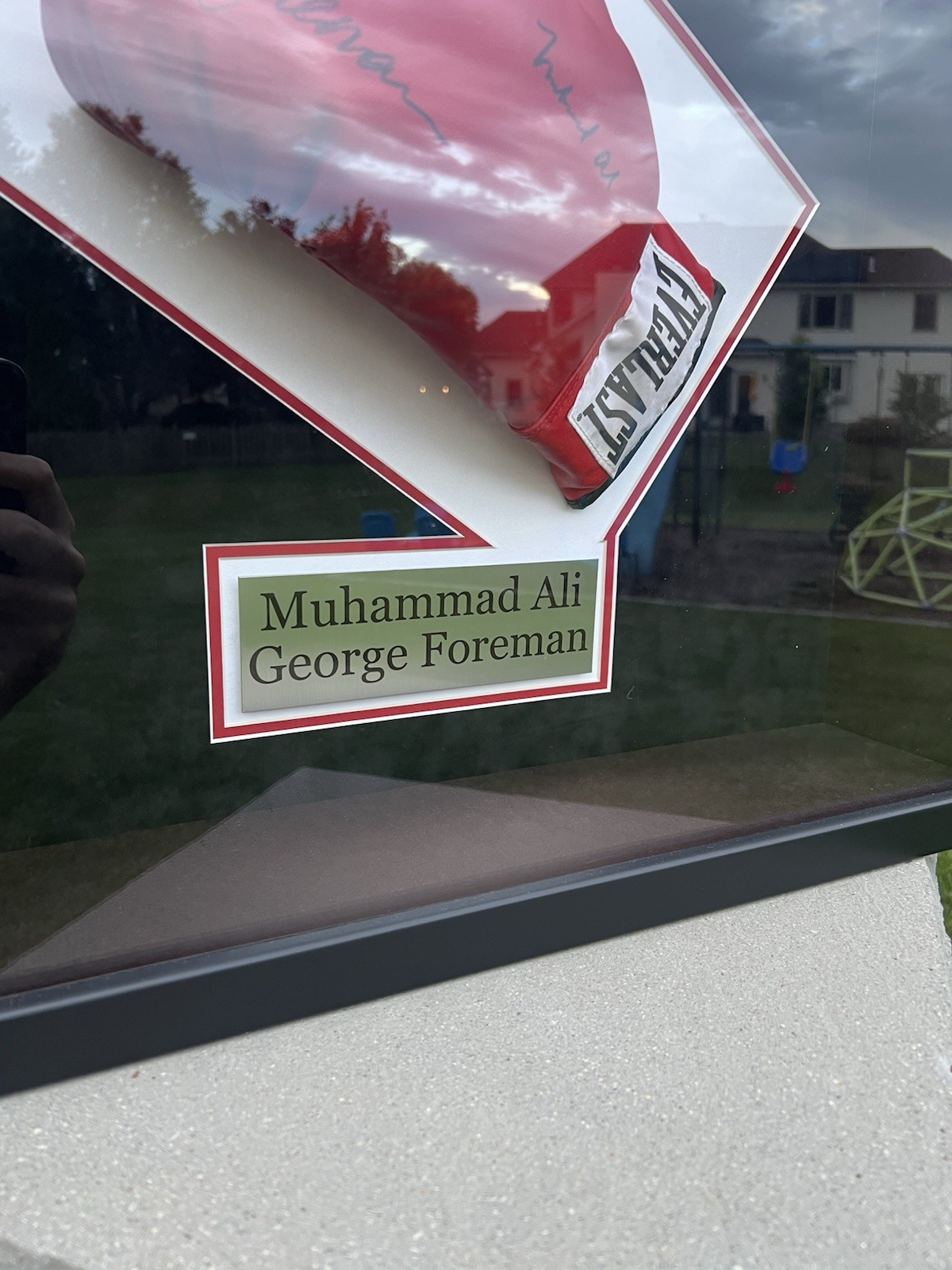 Muhammad Ali & George Foreman Dual-Signed Boxing Glove Box Display w/ COA