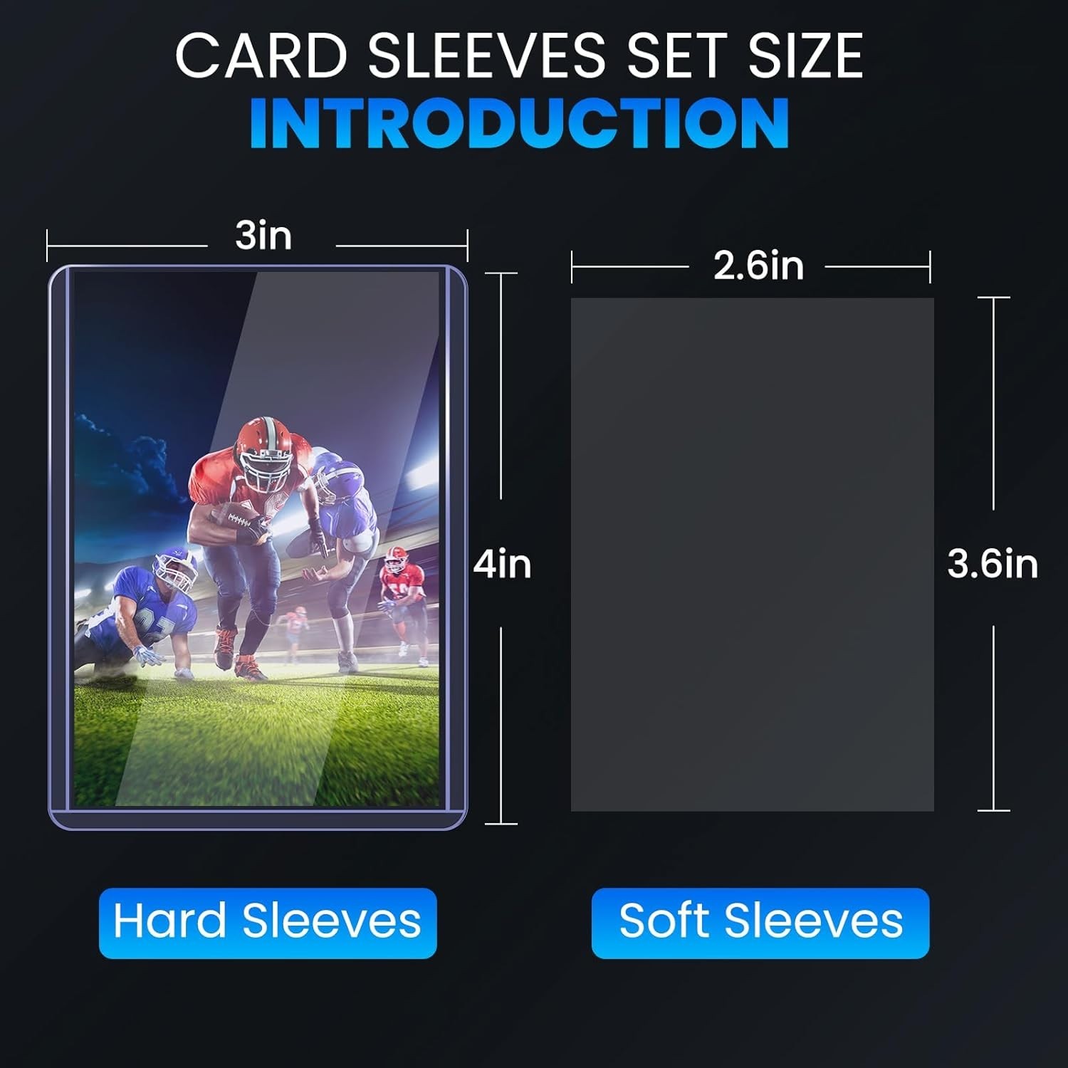 200 Trading Card Sleeves & Holders – 100 Hard 3″x4″ Toploaders + 100 Soft Penny.