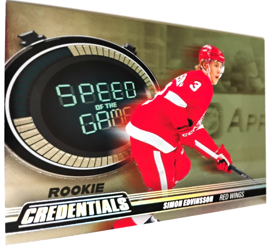 23 24 UPPER DECK CREDENTIALS SPEED OF THE GAME SIMON EDVINSSON #10