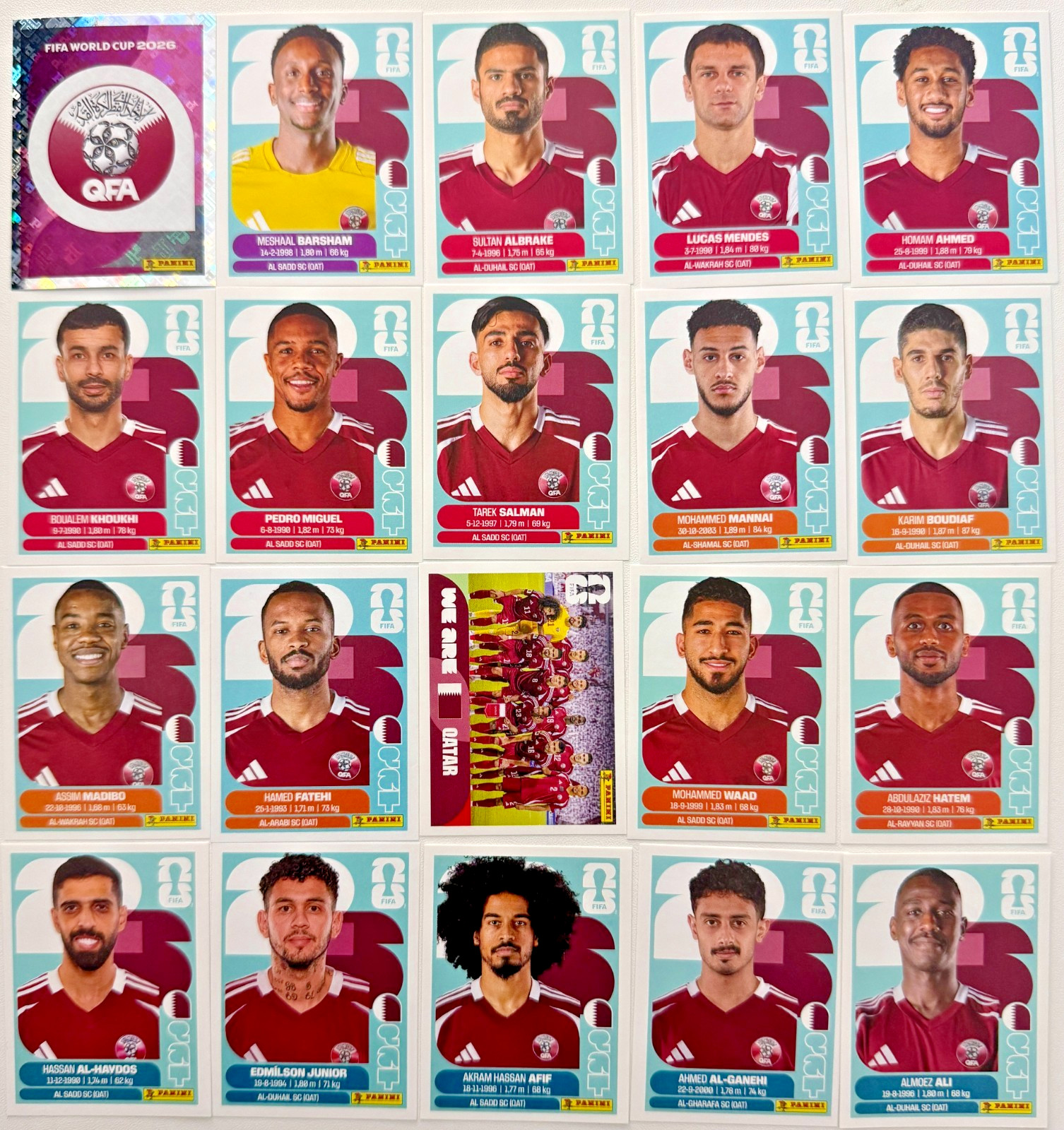 2026 Panini FIFA World Cup Qatar Stickers Pick Your Number QAT2-QAT20