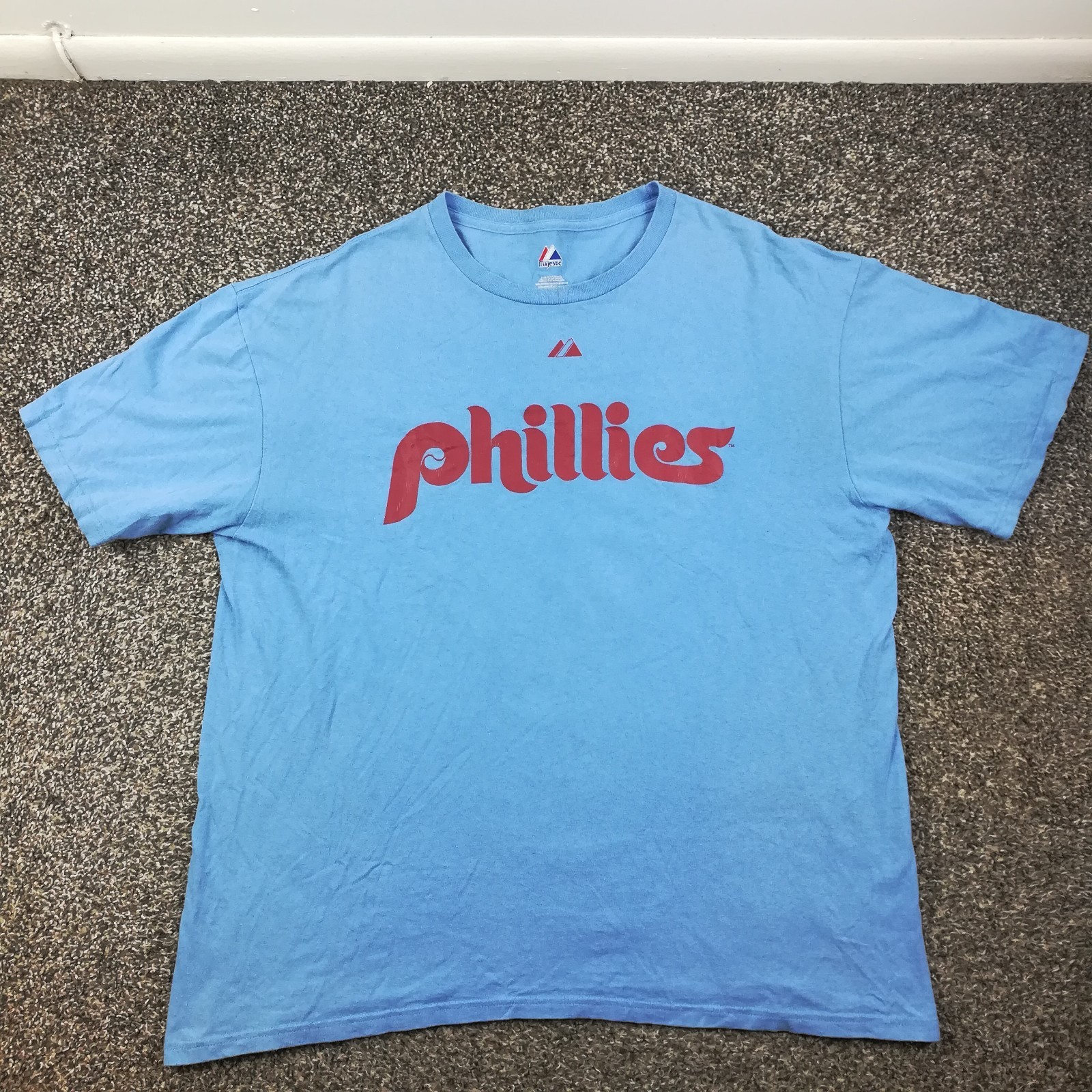 Tug McGraw Philadelphia Phillies T-Shirt Jersey Vintage Logo Majestic Mens XL
