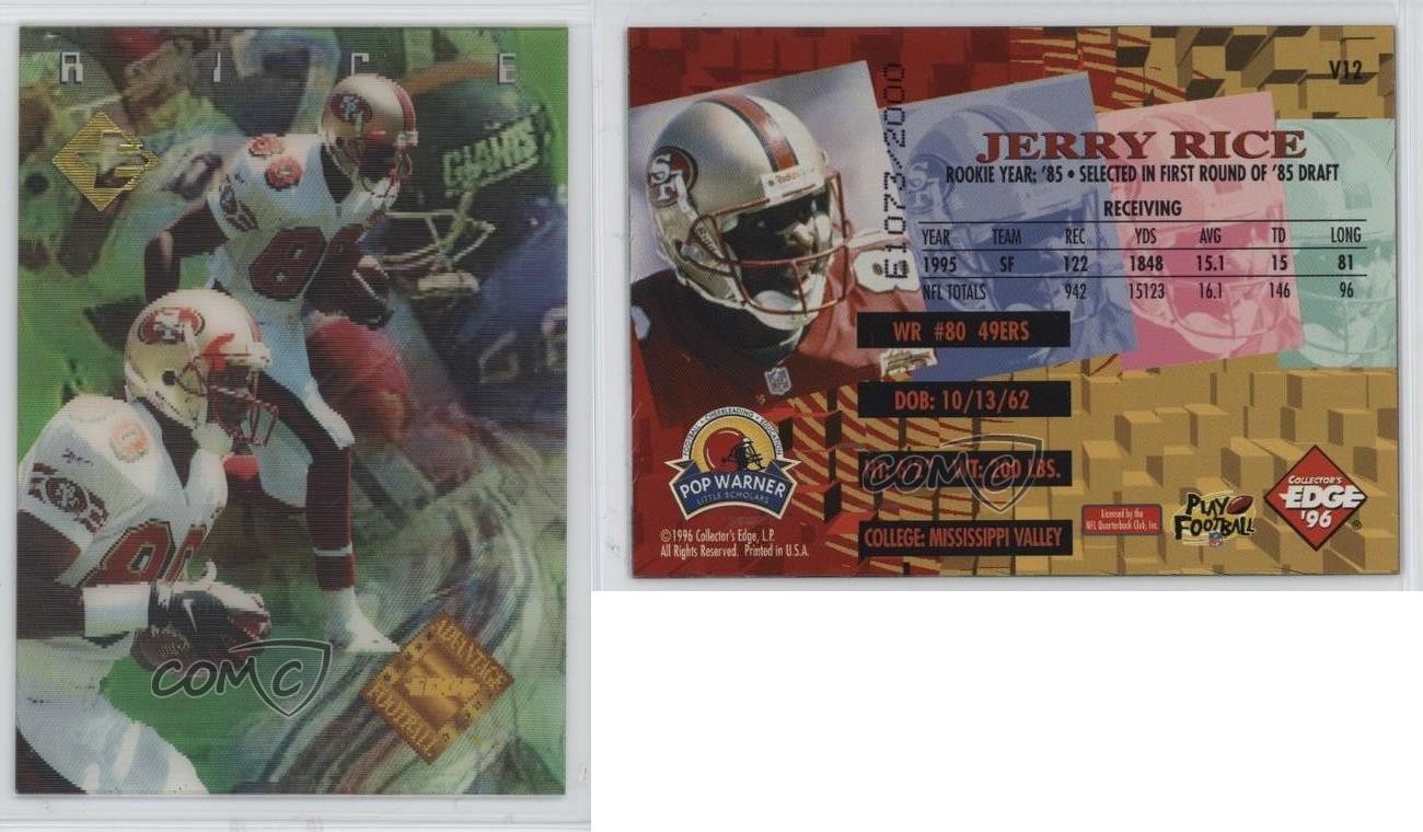 1996 Advantage Video Shop at Home Buyer Incentive /2000 Jerry Rice #V12 HOF 0h6x