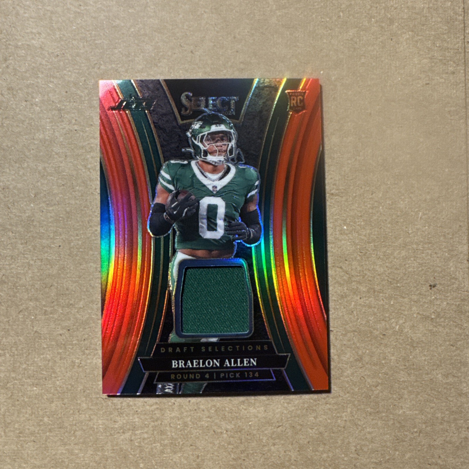 Braelon Allen 2024 Panini Select RC Rookie Jersey Relic Patch
