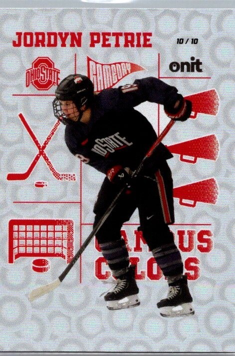 2025-26 ONIT Ohio State Women’s Hockey #CC-12 Jordyn Petrie Campus Colors 10/10